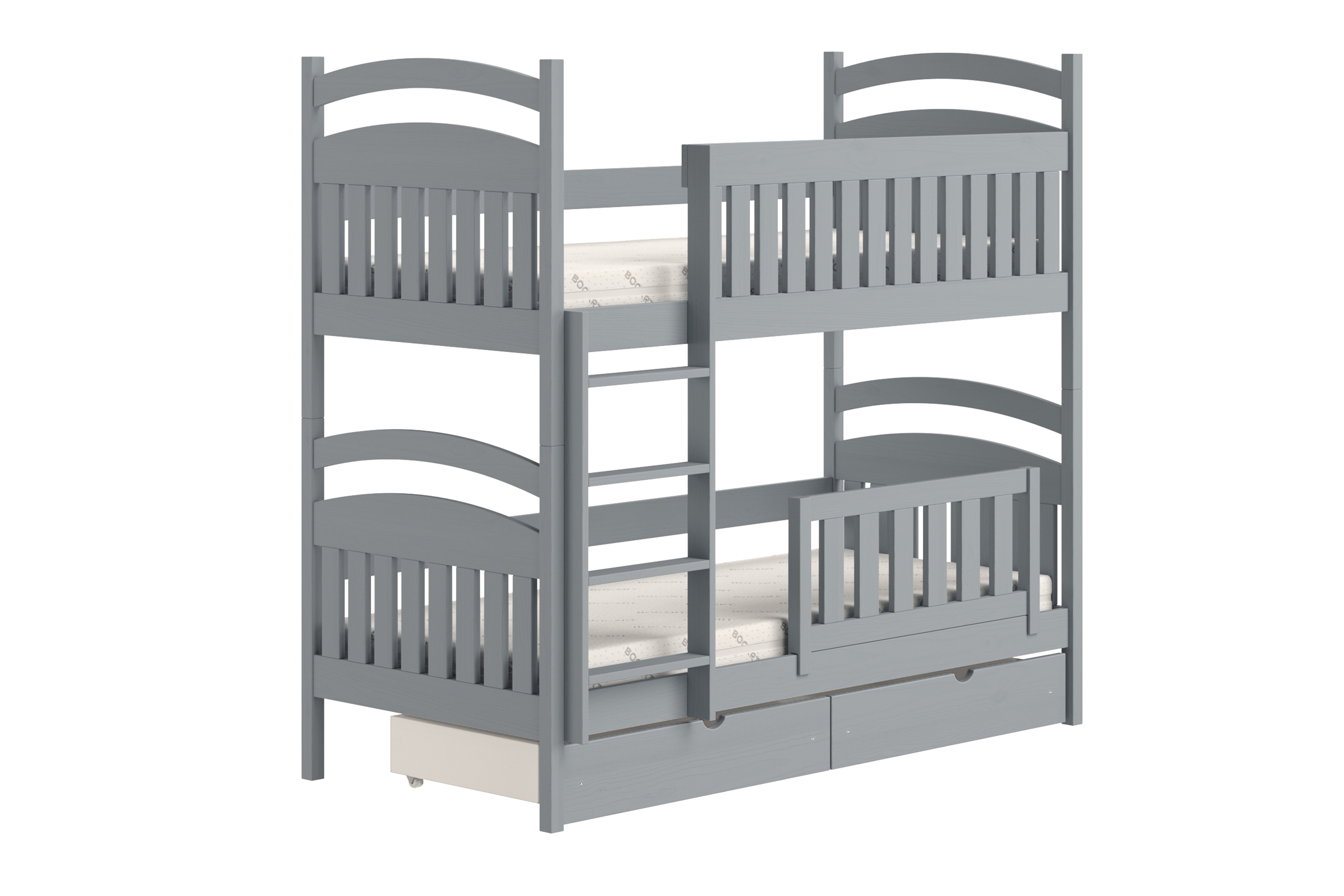 Poschodová posteľ Amely so zásuvkami - 80x180 cm - šedá Posteľ poschodová drevená Amely so zásuvkami - 80x180 / šedý 