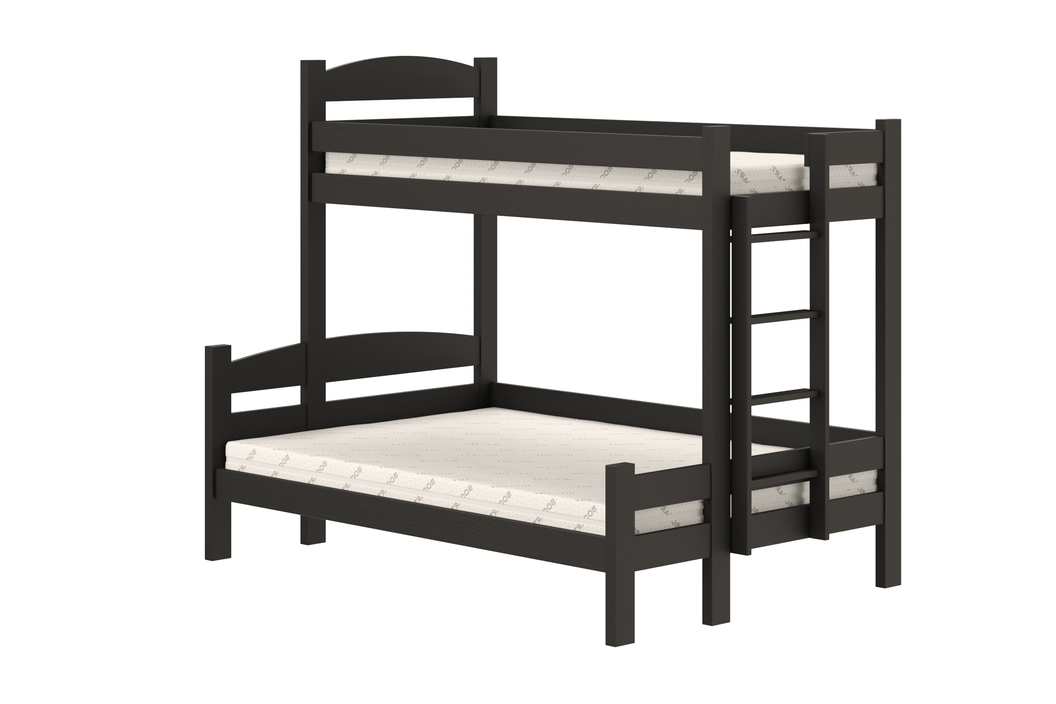 Poschodová posteľ Lovic so zásuvkami pravá - čierny, 80x200/120x200 Posteľ poschodová Lovic 80x200/120x200 so zásuvkami  pravá strana - Čierny