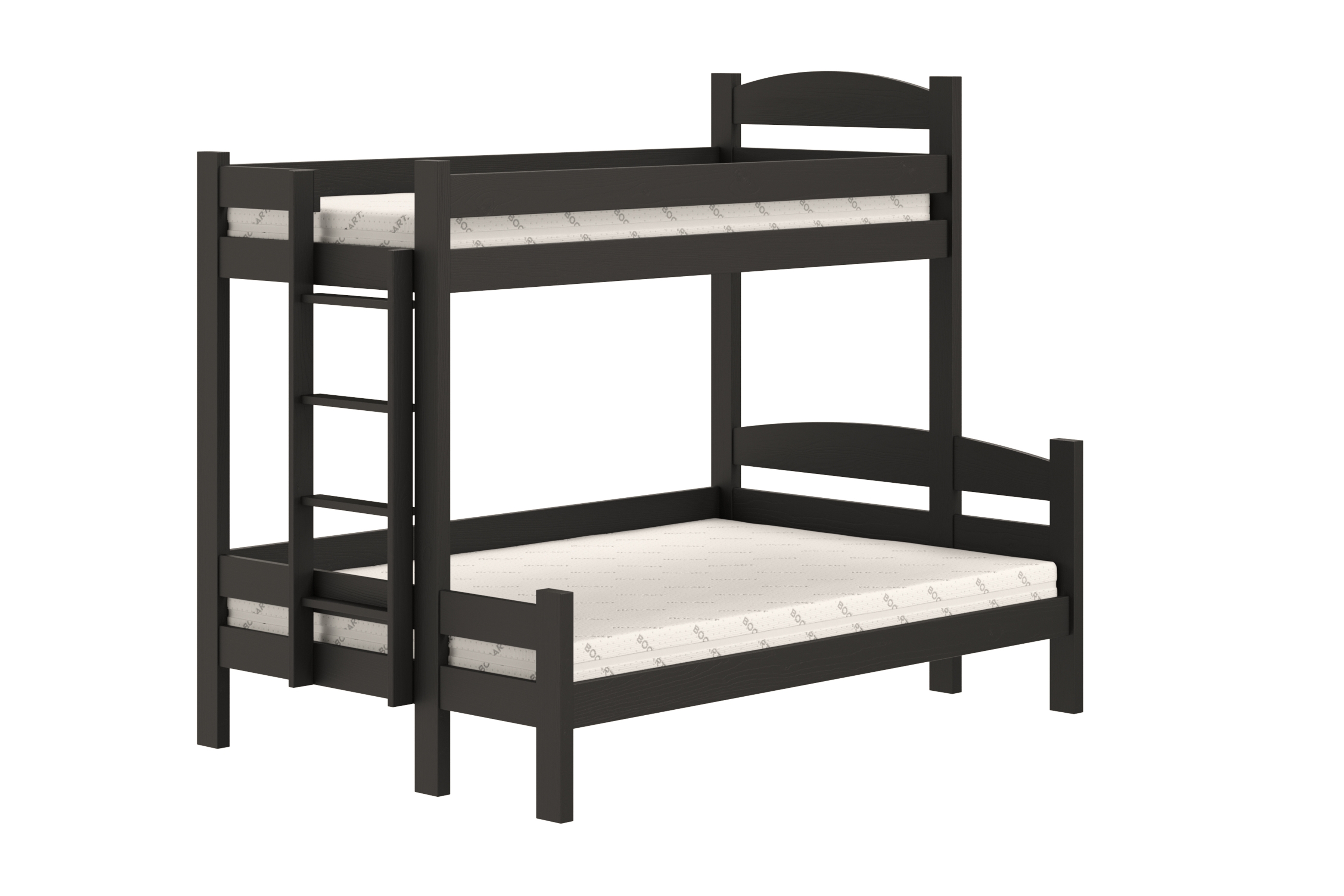 Poschodová posteľ Lovic so zásuvkami ľavá - čierny, 80x200/120x200 Posteľ poschodová Lovic 80x200/120x200 so zásuvkami ľavá strana - Čierny