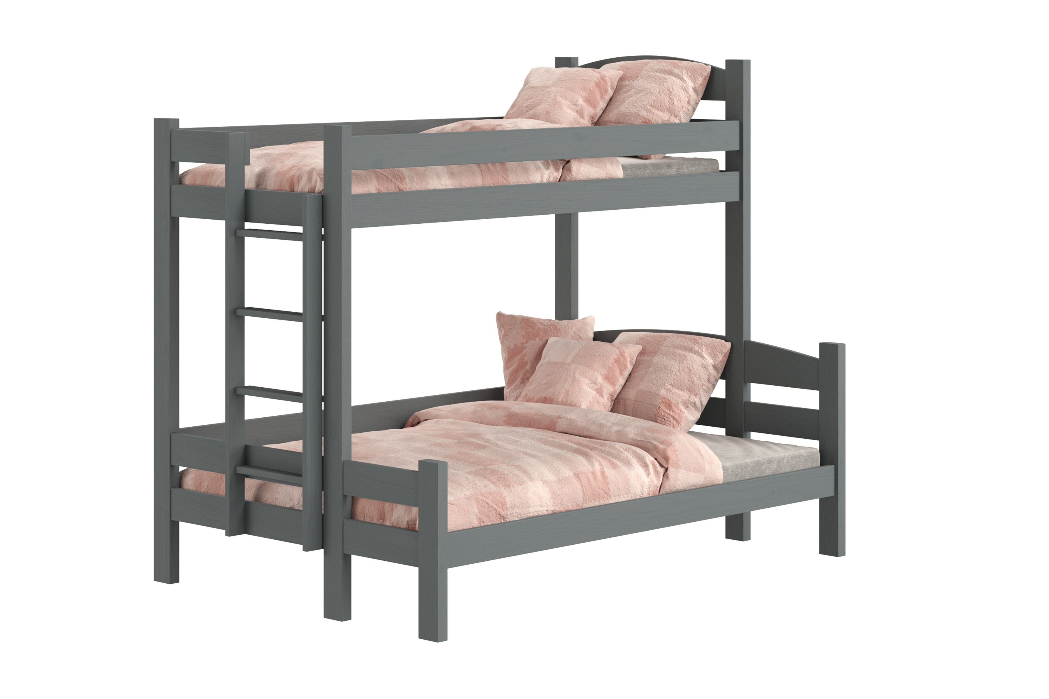 Poschodová posteľ Lovic so zásuvkami ľavá - grafit, 80x200/120x200 Posteľ poschodová Lovic 80x200/120x200 so zásuvkami ľavá strana - grafit 