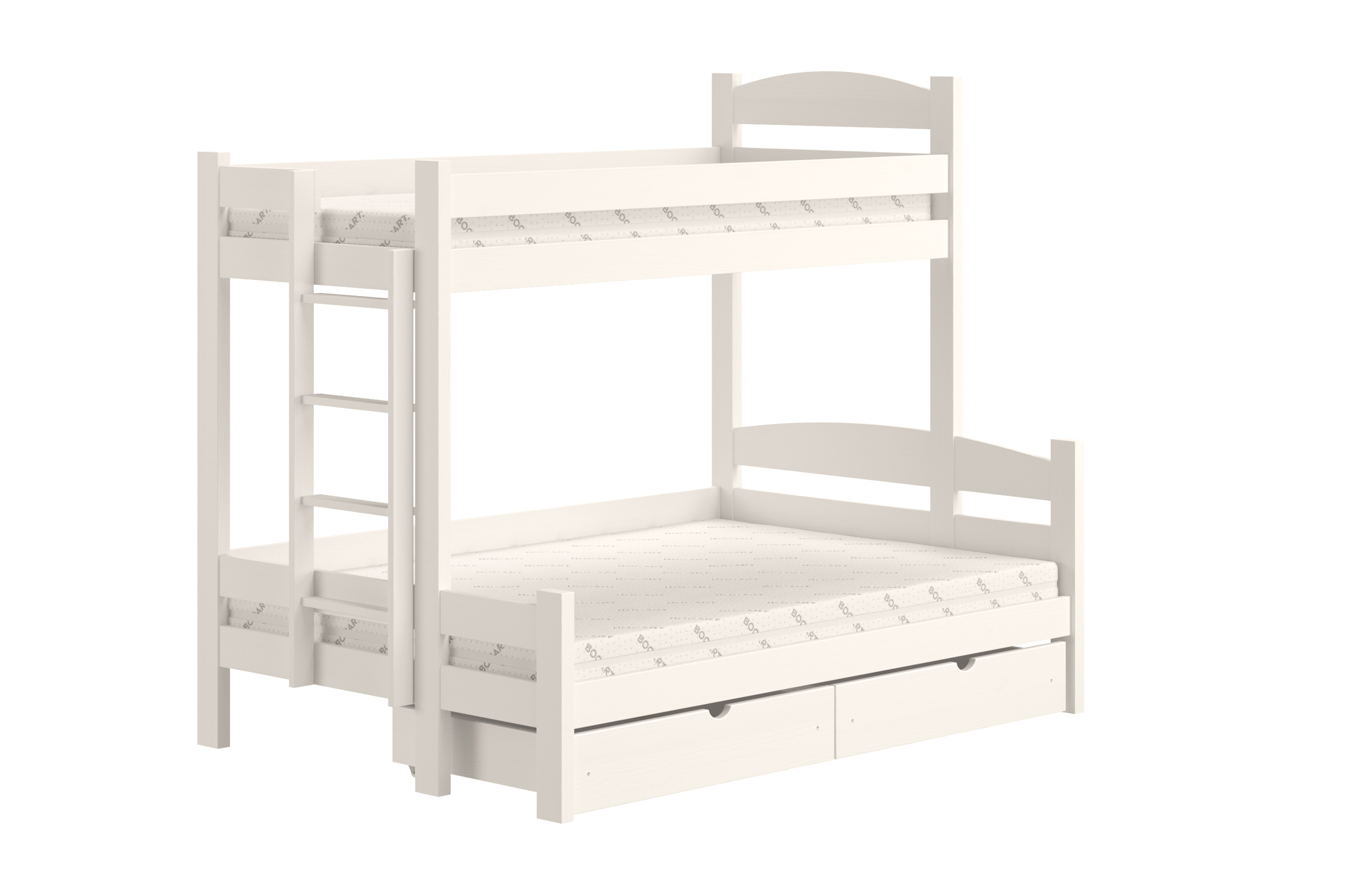 Patrová postel Lovic levá 80x200/140x200 cm - bílá Postel patrová  Lovic 80x200/140x200 se zásuvkami levá - bílá