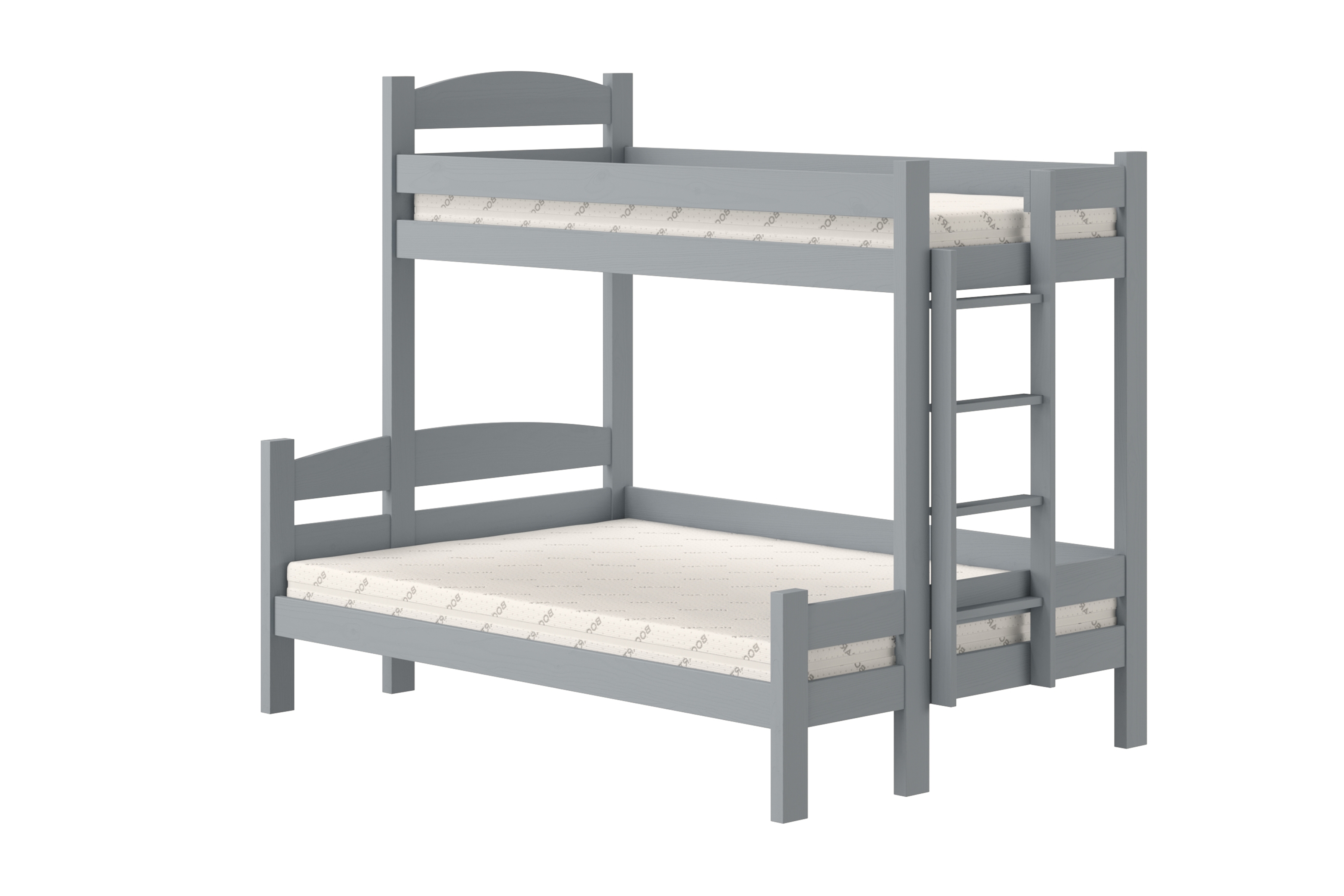 Poschodová posteľ Lovic so zásuvkami pravá - šedý, 80x200/140x200 Posteľ poschodová Lovic 80x200/140x200 so zásuvkami pravá strana - šedý