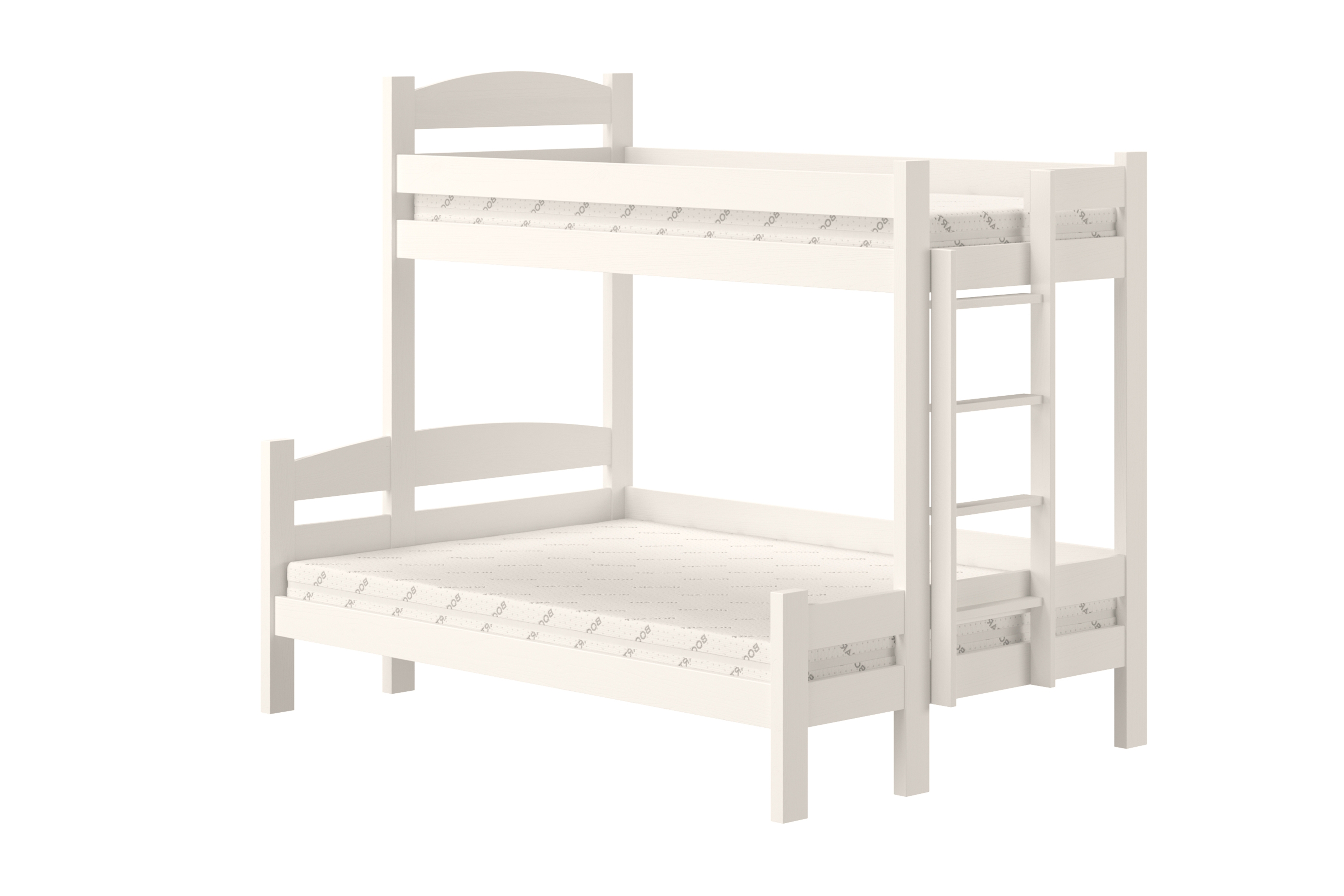 Patrová postel Lovic pravá 90x200/120x200 cm - bílá Postel patrová  Lovic 90x200/120x200 se zásuvkami pravá - bílá