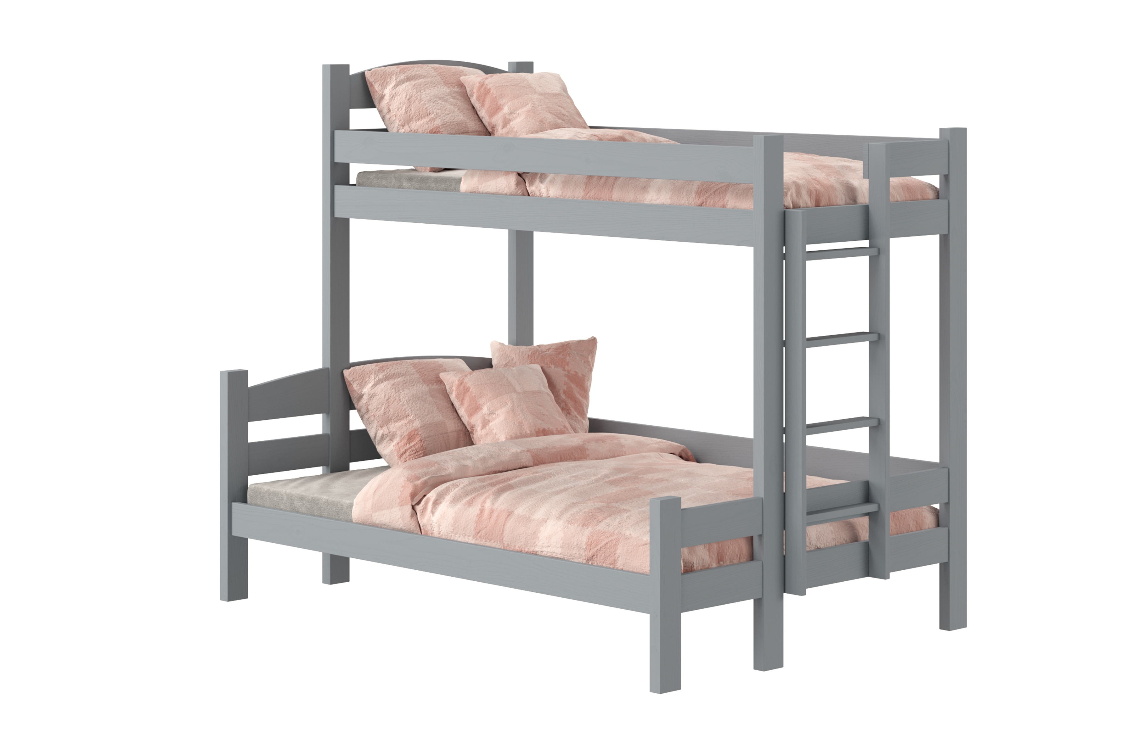 Patrová postel Lovic pravá 90x200/120x200 cm - šedá Postel patrová  Lovic 90x200/120x200 se zásuvkami pravá - šedá