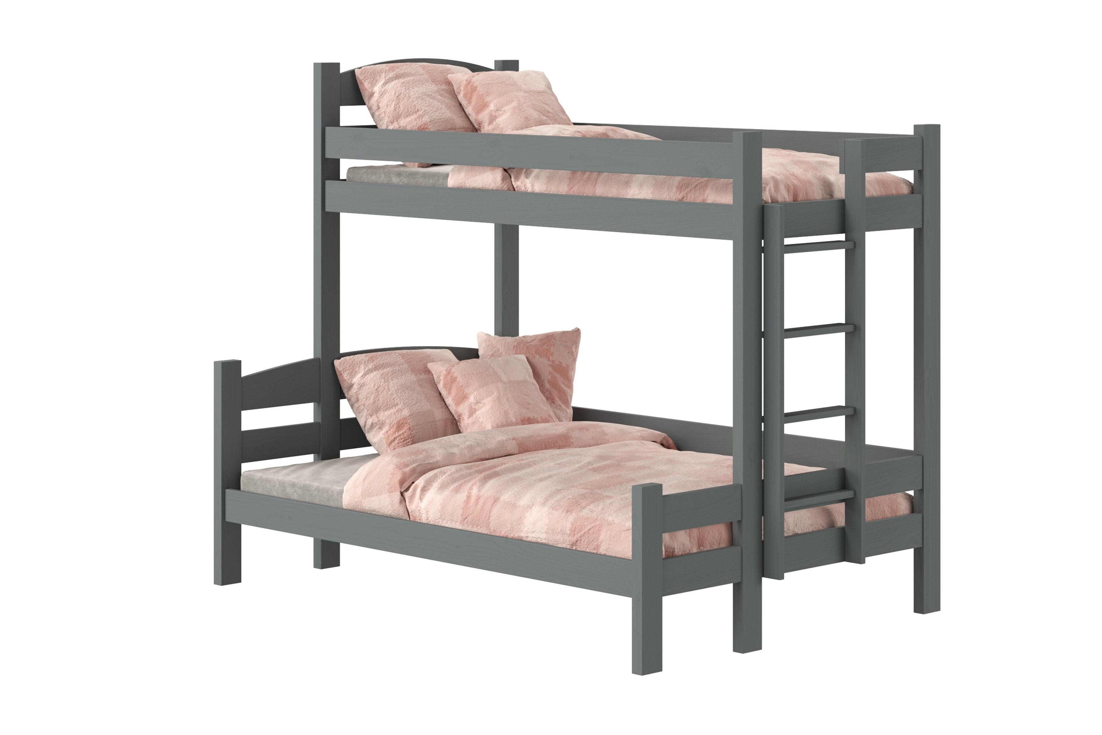 Poschodová posteľ Lovic so zásuvkami pravá - grafit, 90x200/140x200 Posteľ poschodová Lovic 90x200/140x200 so zásuvkami pravá strana - grafit