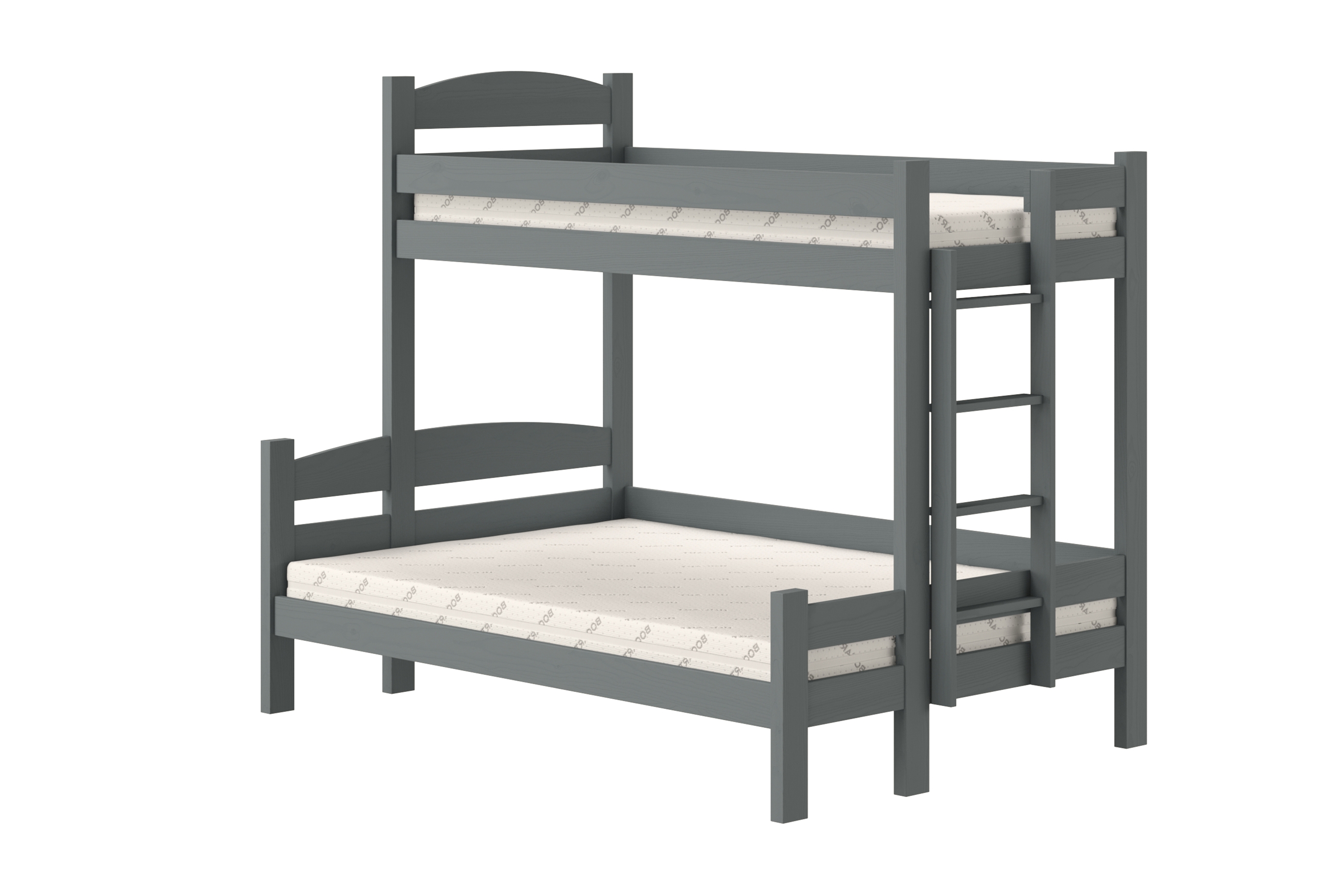 Poschodová posteľ Lovic so zásuvkami pravá - grafit, 90x200/140x200 Posteľ poschodová Lovic 90x200/140x200 so zásuvkami pravá strana - grafit