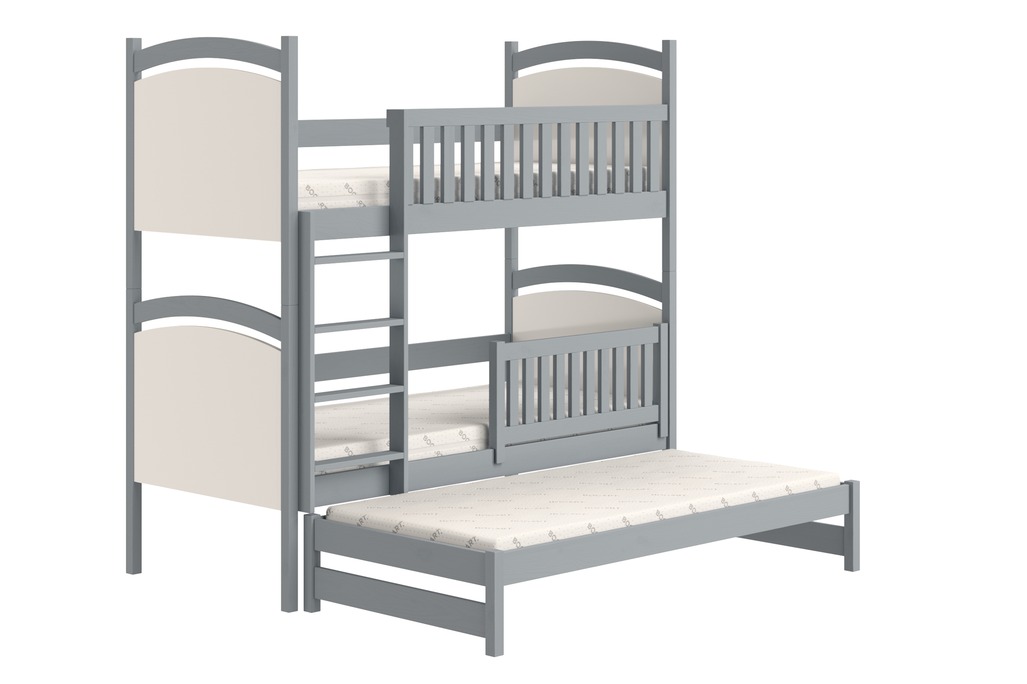 Patrová výsuvná postel Amely s tabulí na fixy 90x180 cm - šedá Postel patrová  výsuvná z tablica suchoscieralna Amely -  90x180 / šedá