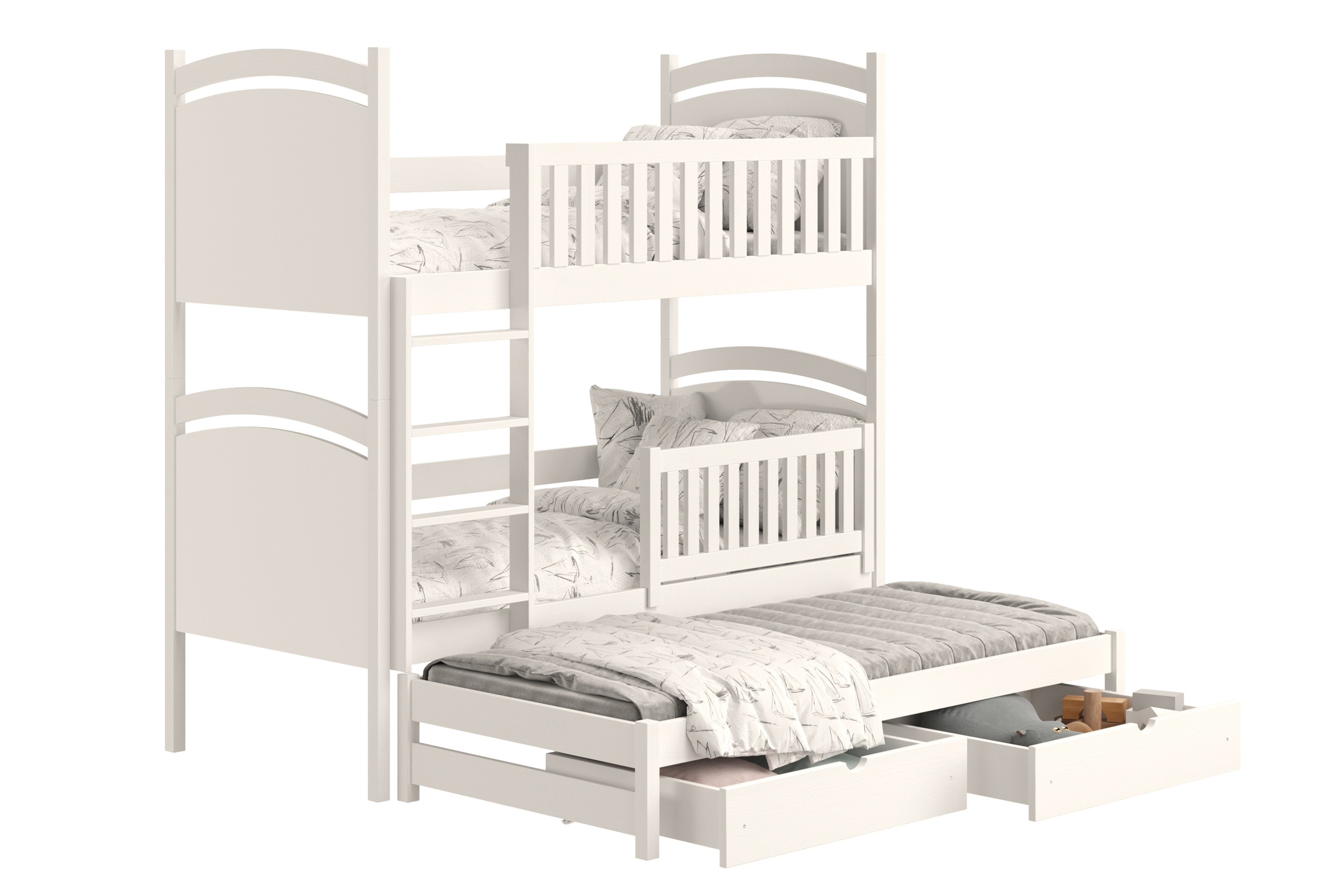 Patrová výsuvná postel Amely s tabulí na fixy 80x160 cm - bílá Postel patrová  výsuvná z tablica suchoscieralna Amely - 80x160 / bílá