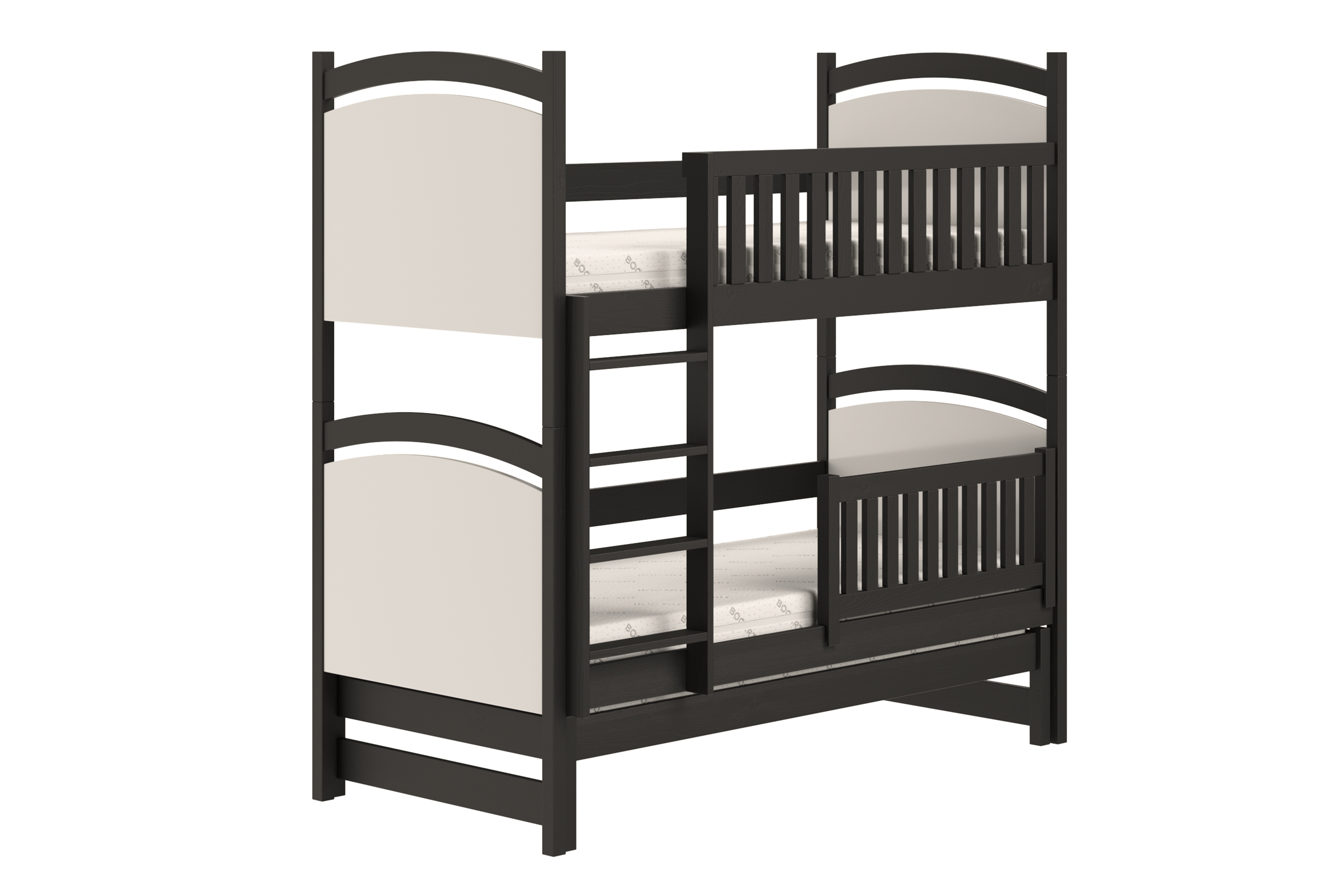 Poschodová posteľ s prístelkou s tabuľou Amely - Čierny, 80x180 Posteľ poschodová výsuvna z tablica suchoscieralna Amely - 80x180 / Čierny