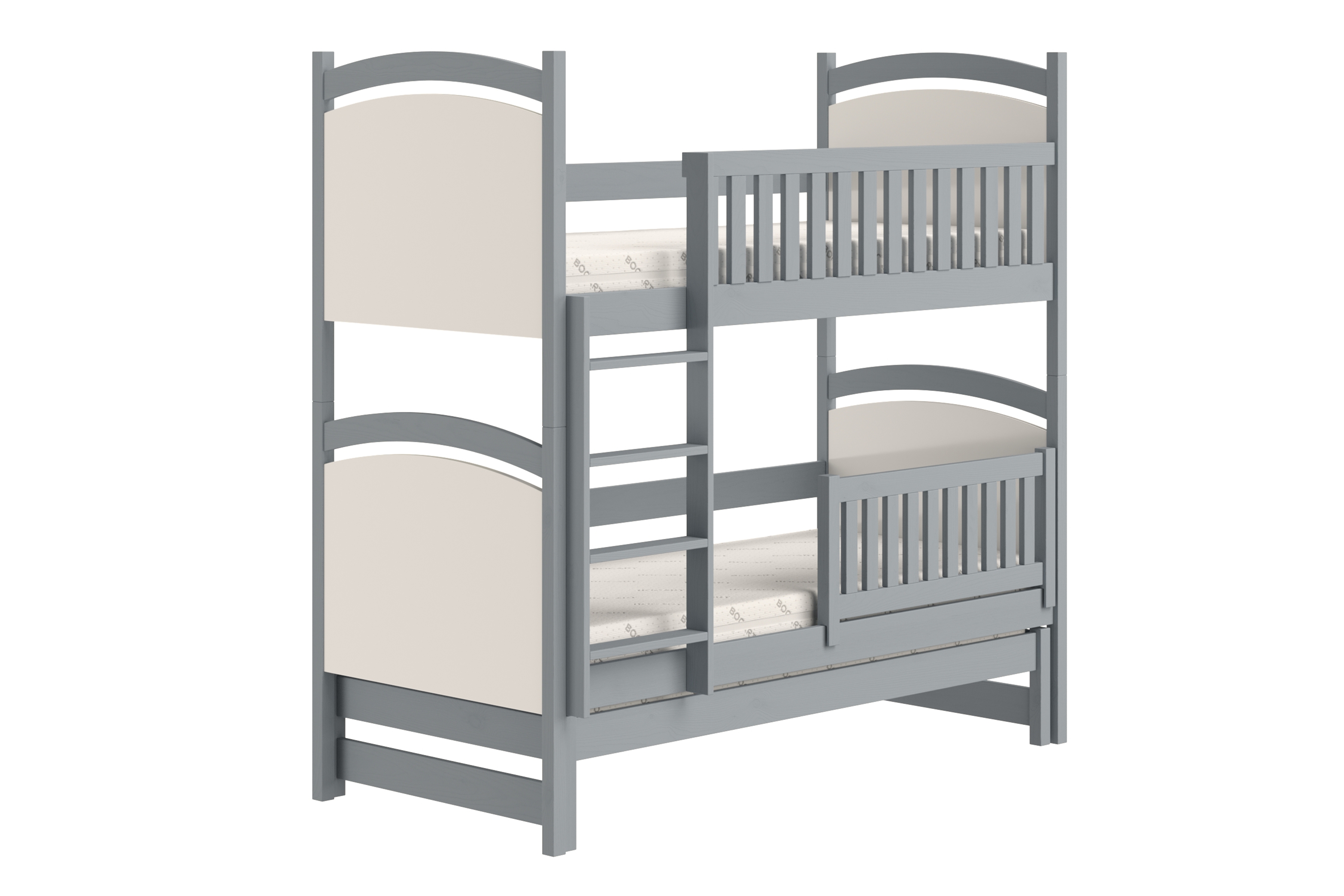 Patrová výsuvná postel Amely s tabulí na fixy 80x180 cm - šedá Postel patrová  výsuvná z tablica suchoscieralna Amely - 80x180 / šedá