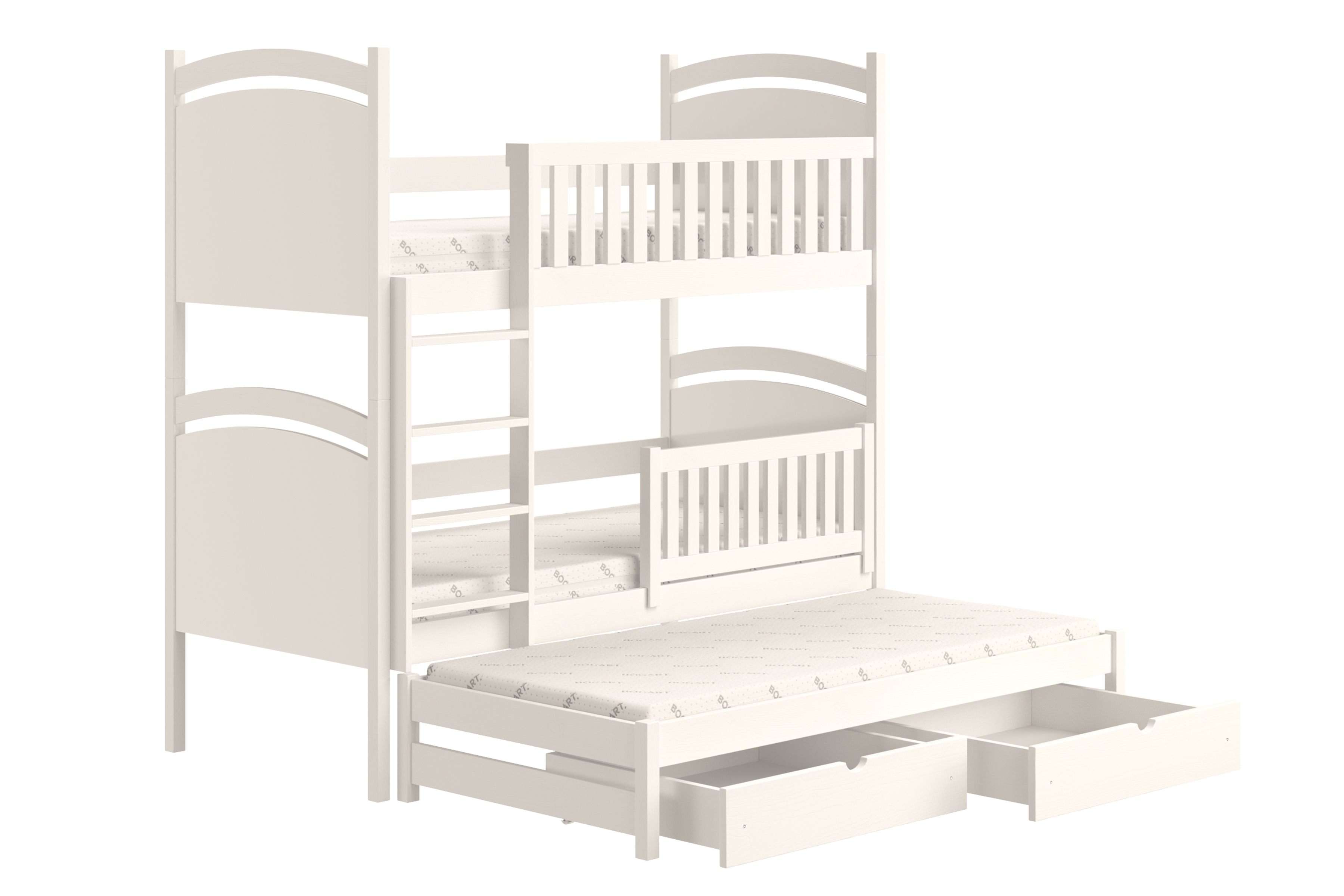 Patrová výsuvná postel Amely s tabulí na fixy 80x200 cm - bílá Postel patrová  výsuvná z tablica suchoscieralna Amely - 80x200 / bílá