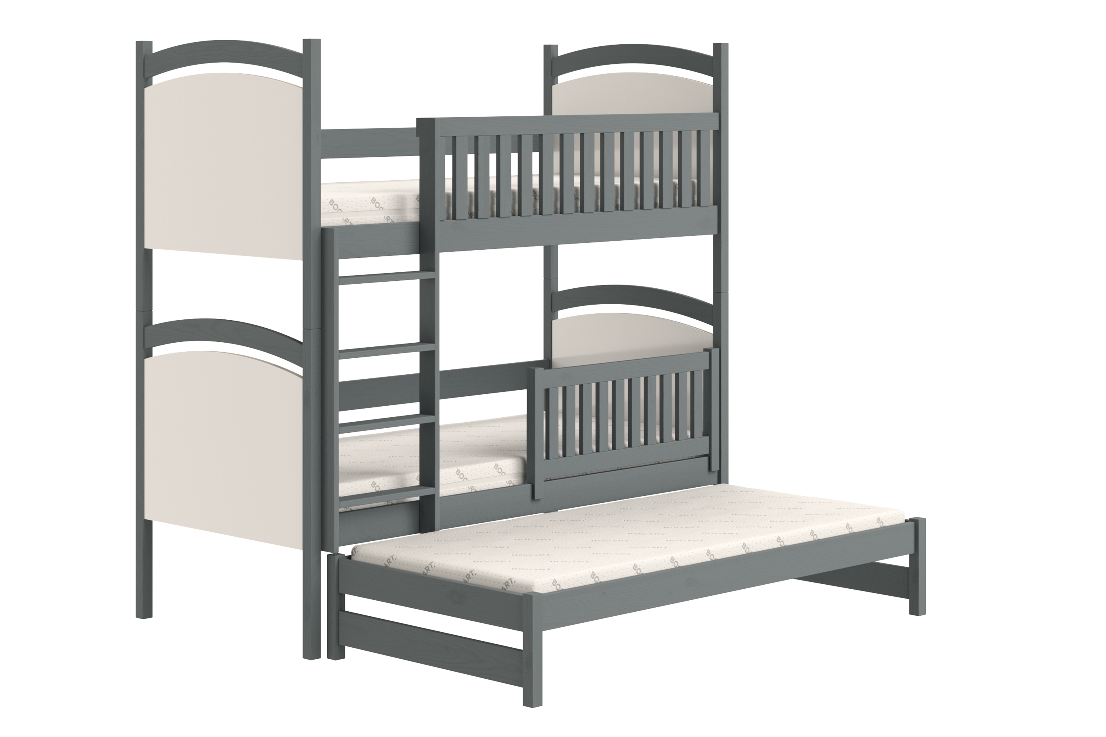 Patrová výsuvná postel Amely s tabulí na fixy 90x180 cm - grafitová Postel patrová  výsuvná z tablica suchoscieralna Amely - 90x180 / grafit