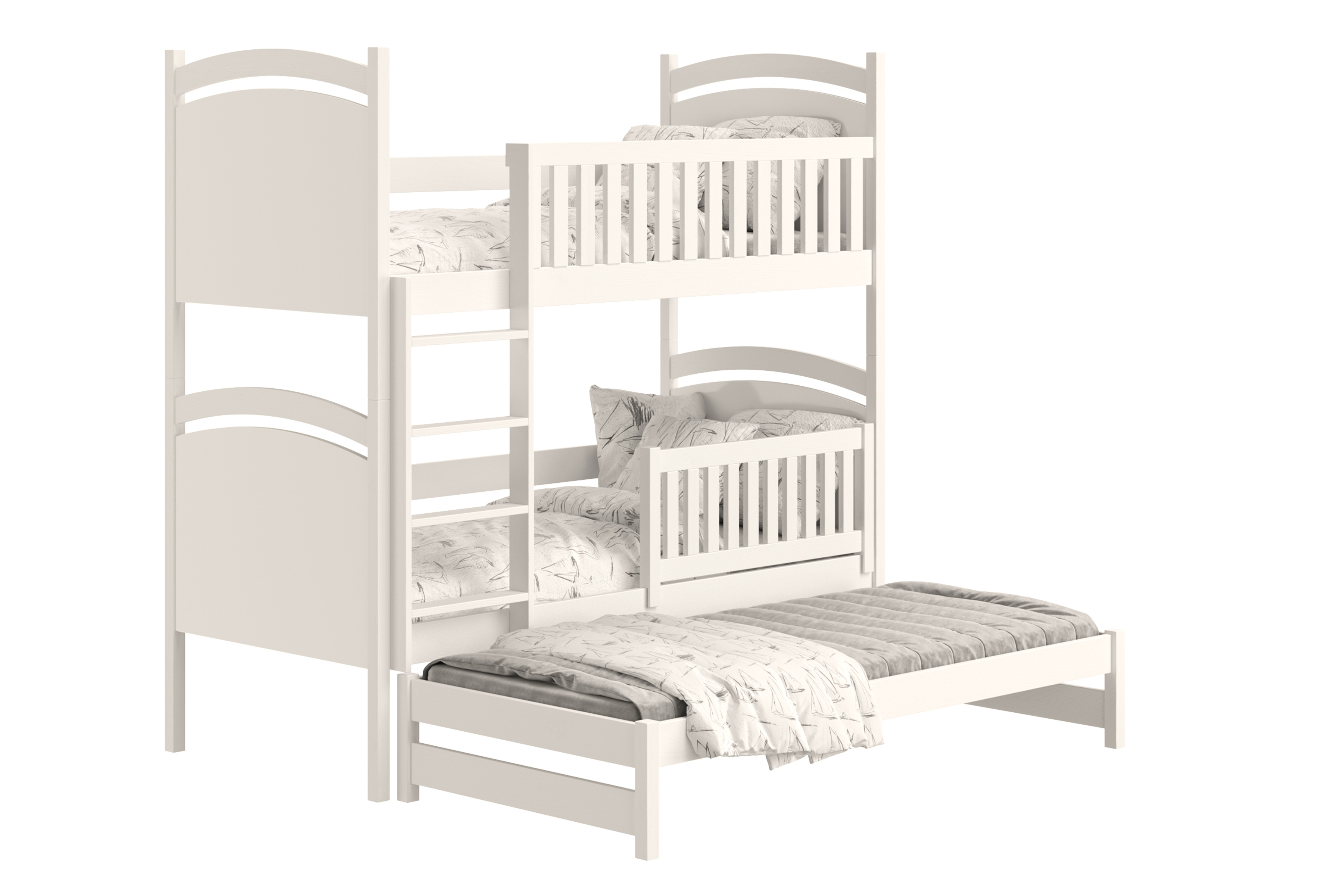 Patrová výsuvná postel Amely s tabulí na fixy 90x190 cm - bílá Postel patrová  výsuvná z tablica suchoscieralna Amely - 90x190 / bílá