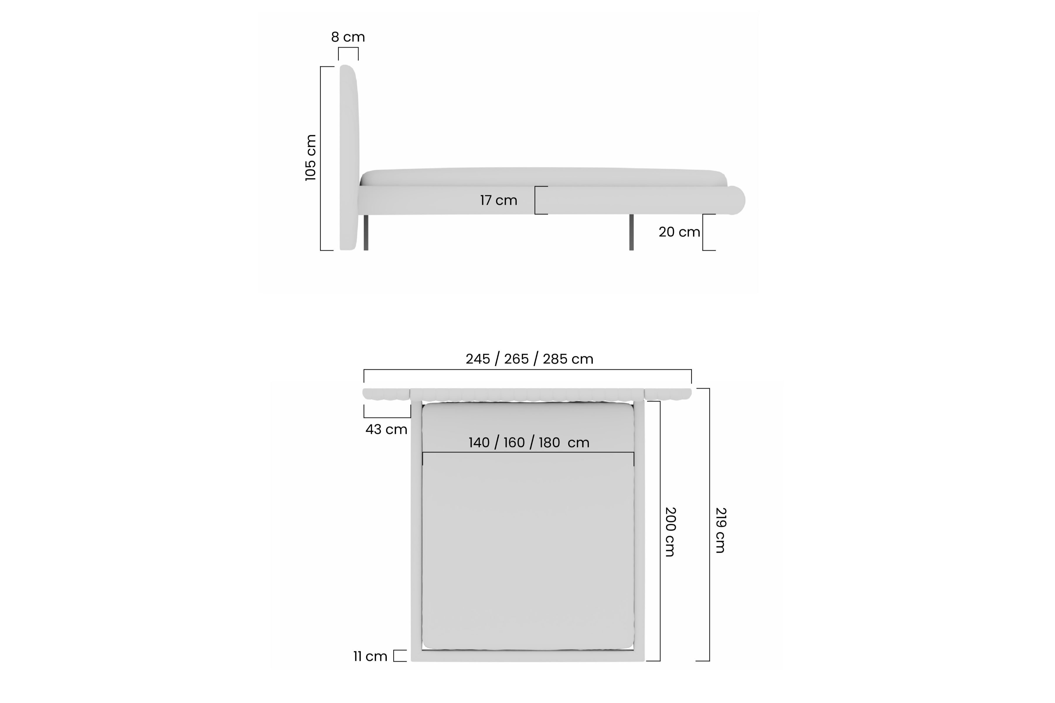 Manželská posteľ Galin 180x200 cm - béžová pletenina Maya 01 Posteľ do  spálňa  lewitujace Galin 180x200 - Béžová látka ľahkočistiaca Maya 01
