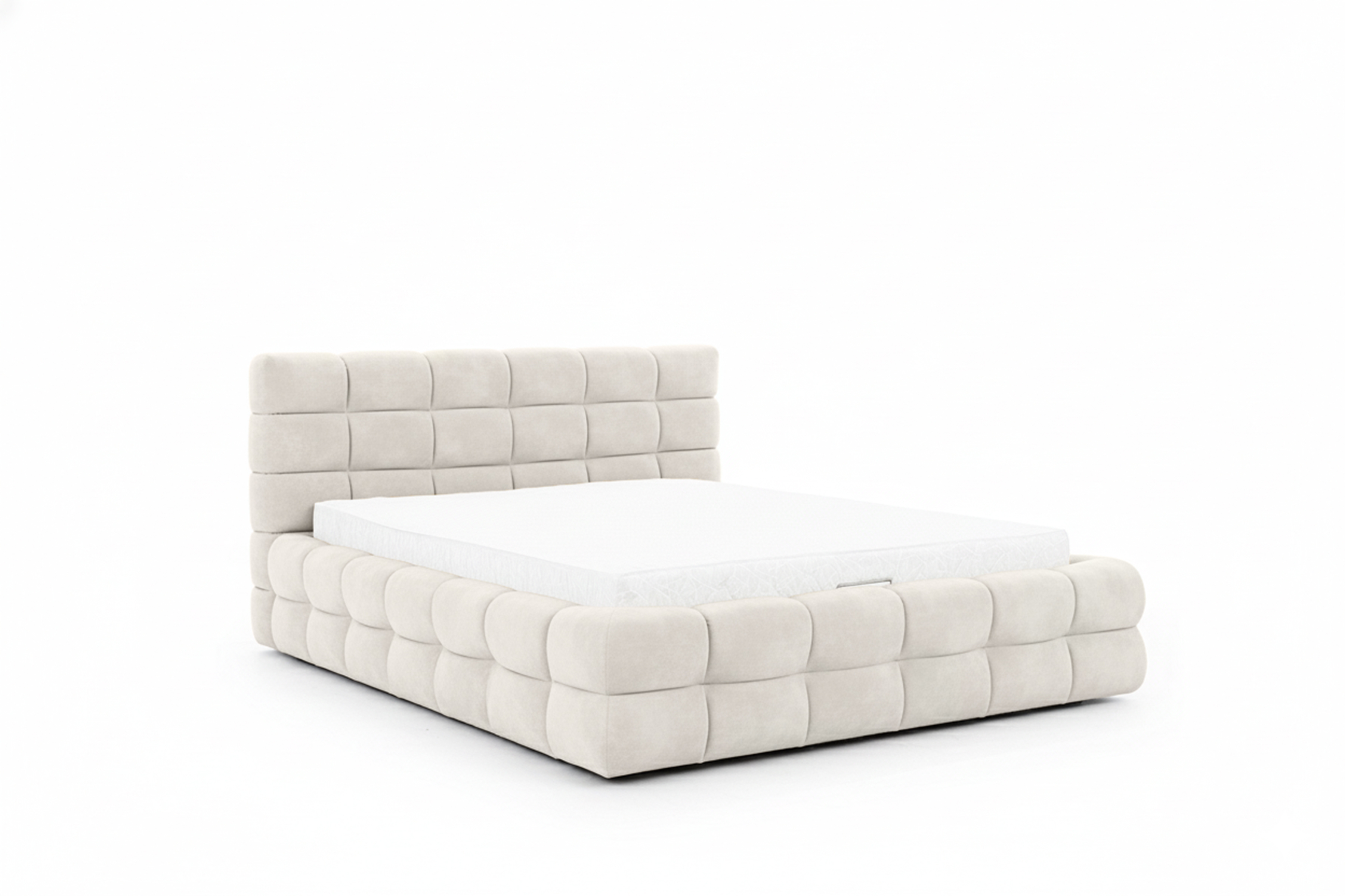 Manželská postel Magnelio Prestige 180x200 s úložným prostorem - béžový samet Hold Me 01 Postel pro ložnice Magnelio Prestige 180x200 s úložným prostorem- béžová welwet Hold Me 01 