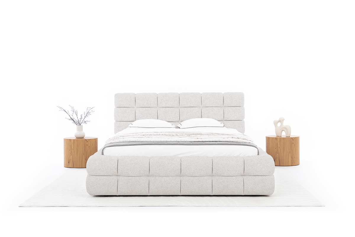 Čalouněná postel s úložným prostorem Magnelio 180x200 cm – béžová Raven 22 Postel pro ložnice Magnelio s úložným prostorem180x200 - béžová boucle Raven 22