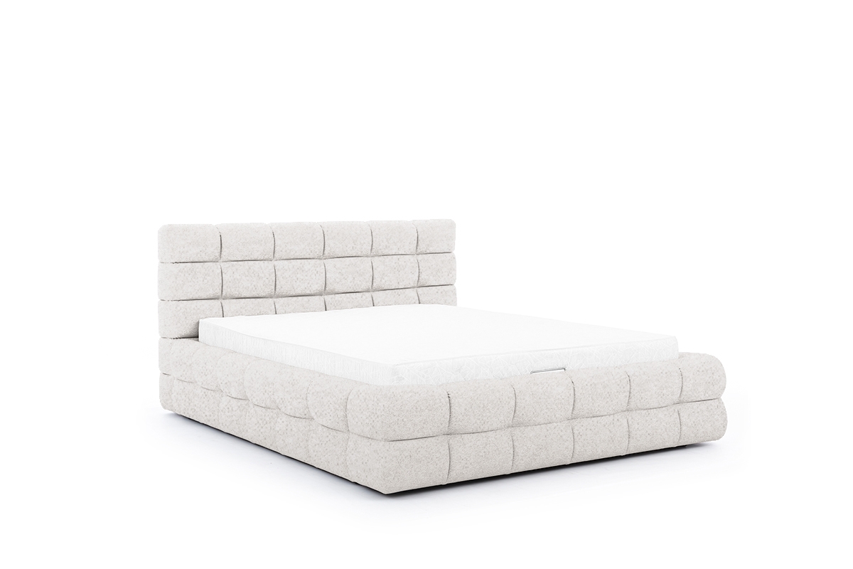 Čalouněná postel s úložným prostorem Magnelio 180x200 cm – béžová Raven 22 Postel pro ložnice Magnelio s úložným prostorem180x200 - béžová boucle Raven 22
