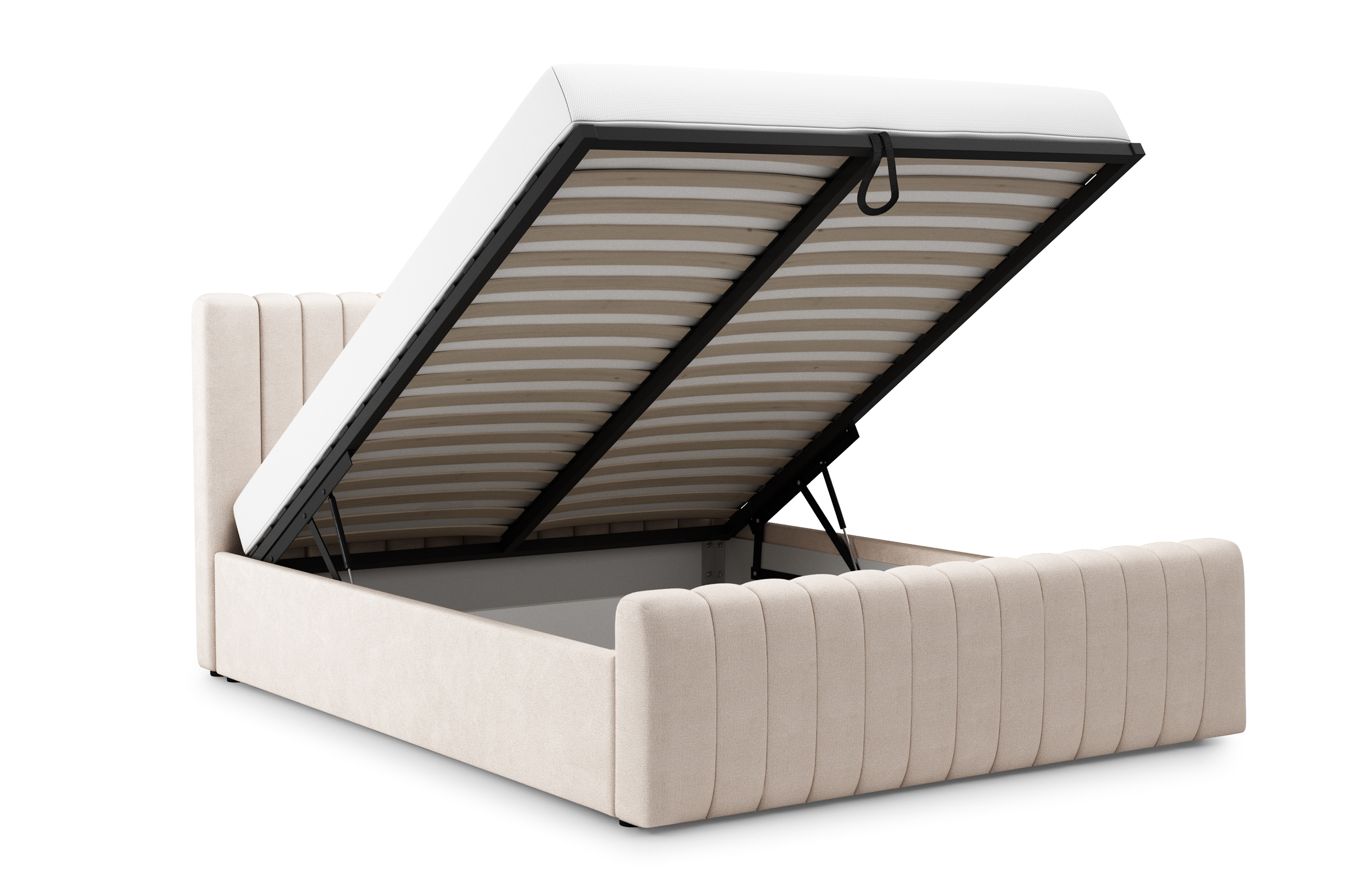 Postel Nicole 160x200 cm s úložným prostorem - krémová Salvador 1 Postel do ložnice Nicole 160x200 s úložným prostorem- Krémový welwet hydrofobní  Salvador (SIC) 1