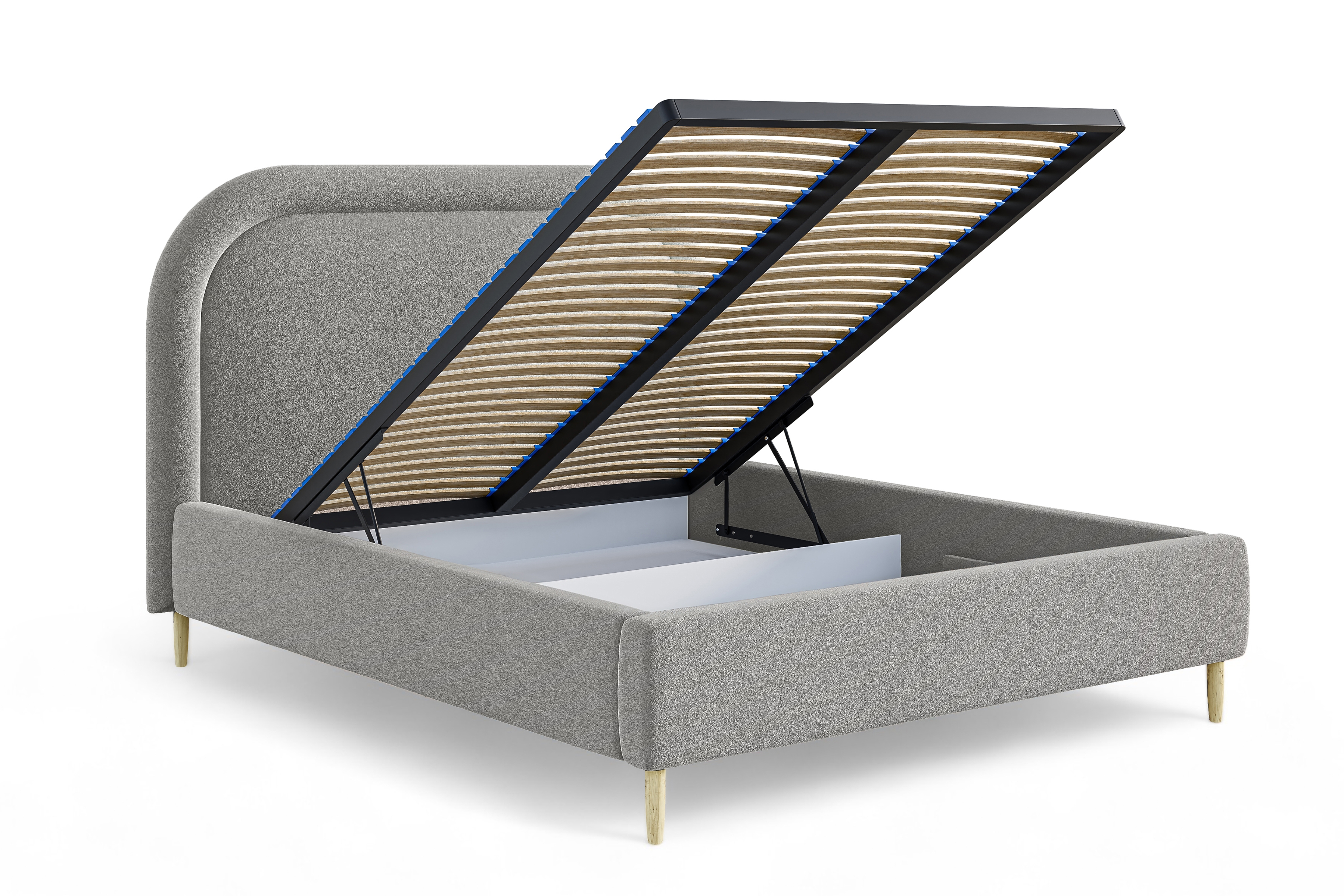 Manželská posteľ s úložným priestorom Delias 140x200 - sivá žinylka Posteľ do  spálňa  s úložným priestorom Delias 140x200 - Popolový šenil Catch Me 24