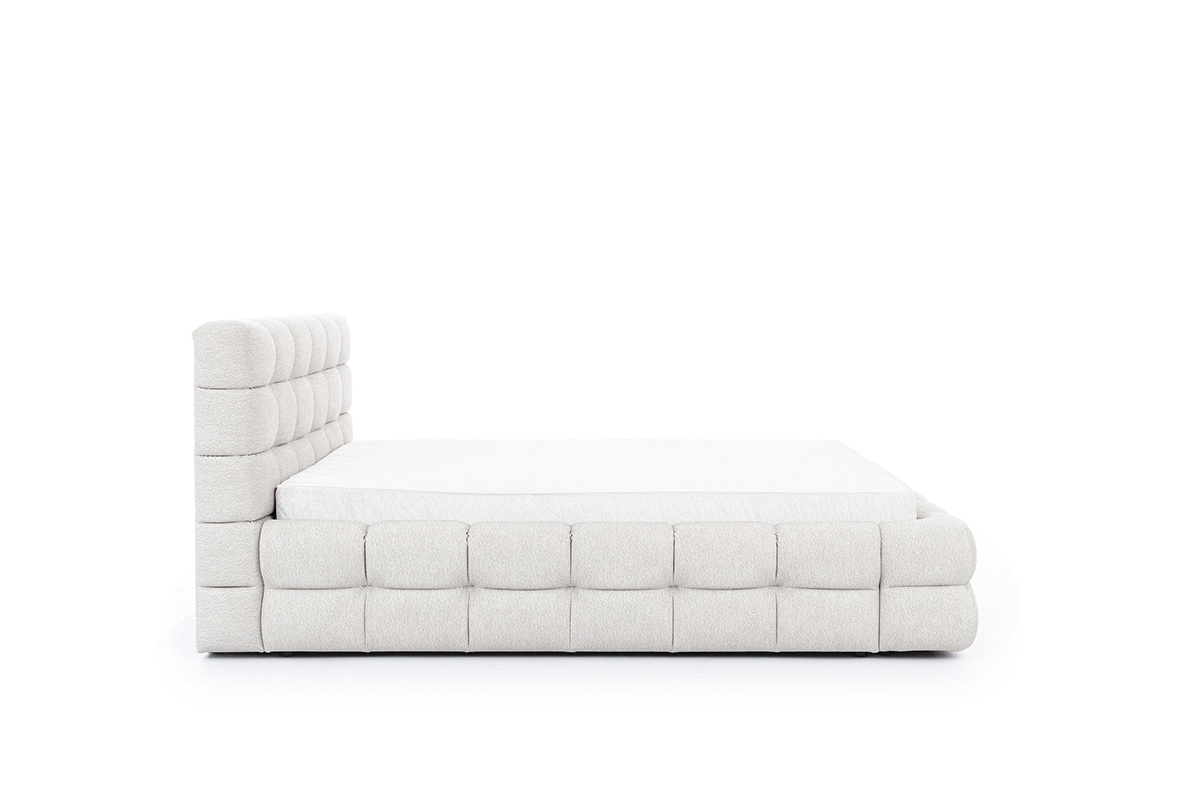 Čalouněná postel s úložným prostorem Magnelio 160x200 cm – béžová Leo 03 Postel pro ložnice s úložným prostorem Magnelio 160x200 - béžová potahová látka snadno čistitelný Leo 03