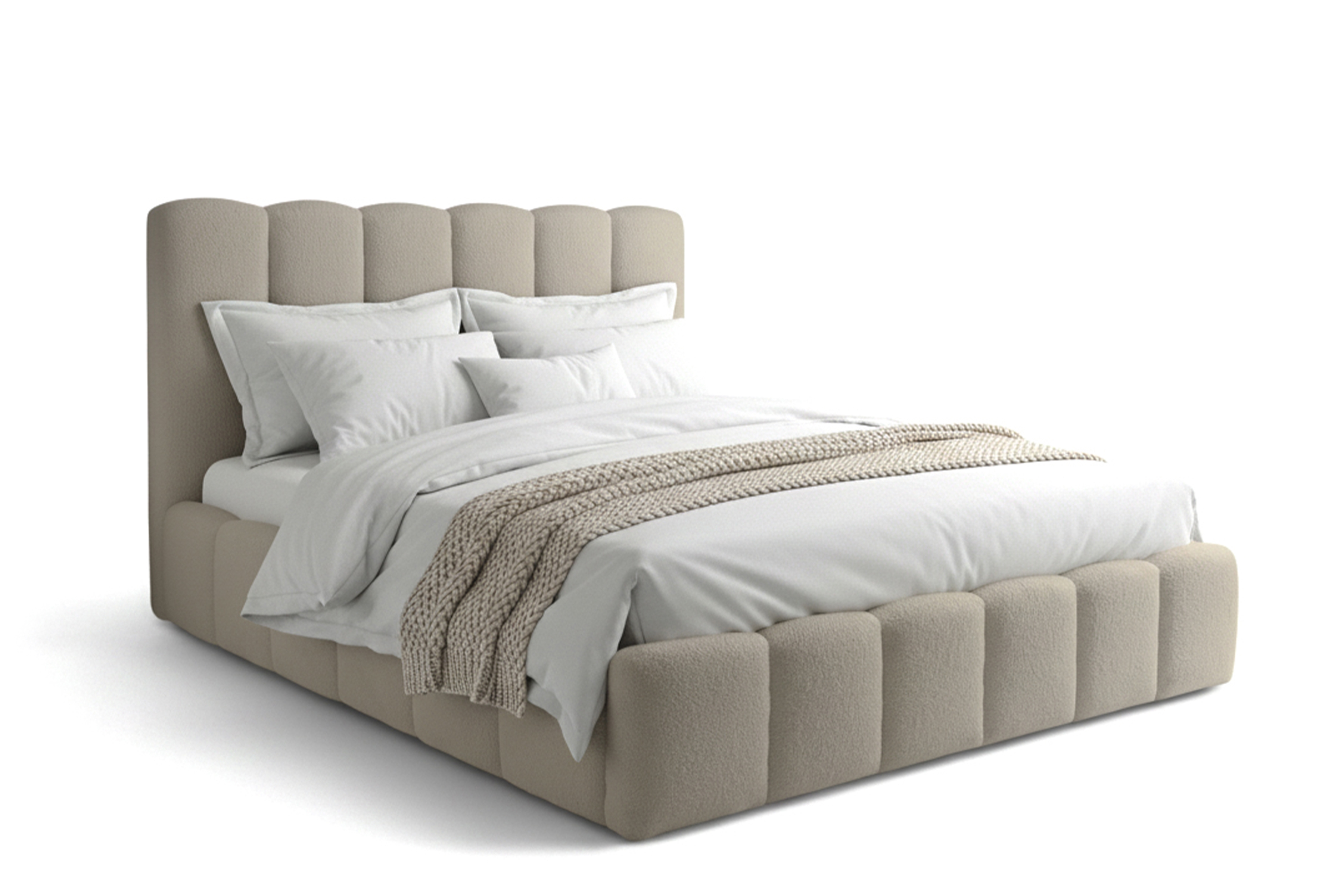 Čalouněná postel Aura 160x200 s úložným prostorem - béžová buklé Quelle 05 Postel čalouněné Aura 160x200 s úložným prostorem- béžová bukla Quelle 05