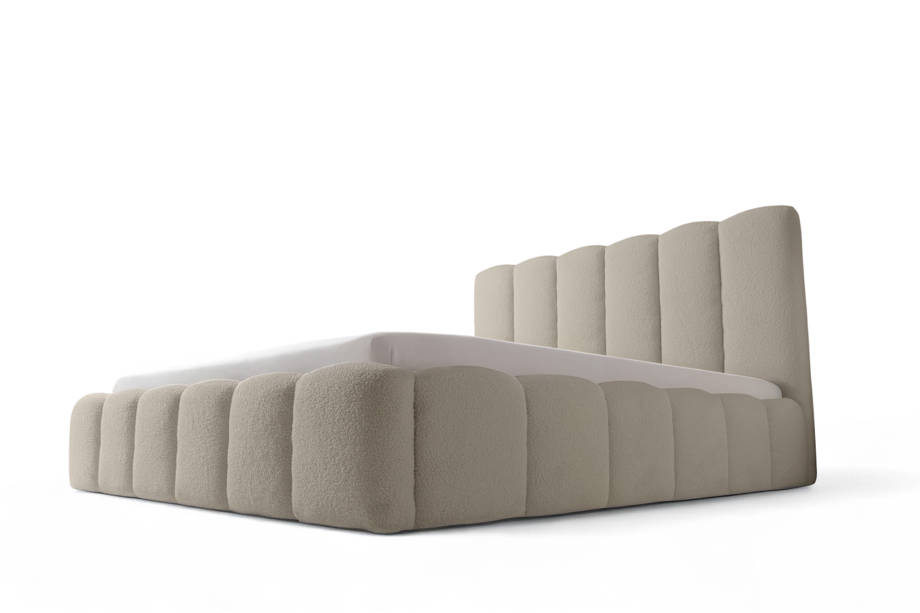 Čalouněná postel Aura 160x200 s úložným prostorem - béžová buklé Quelle 05 Postel čalouněné Aura 160x200 s úložným prostorem- béžová bukla Quelle 05