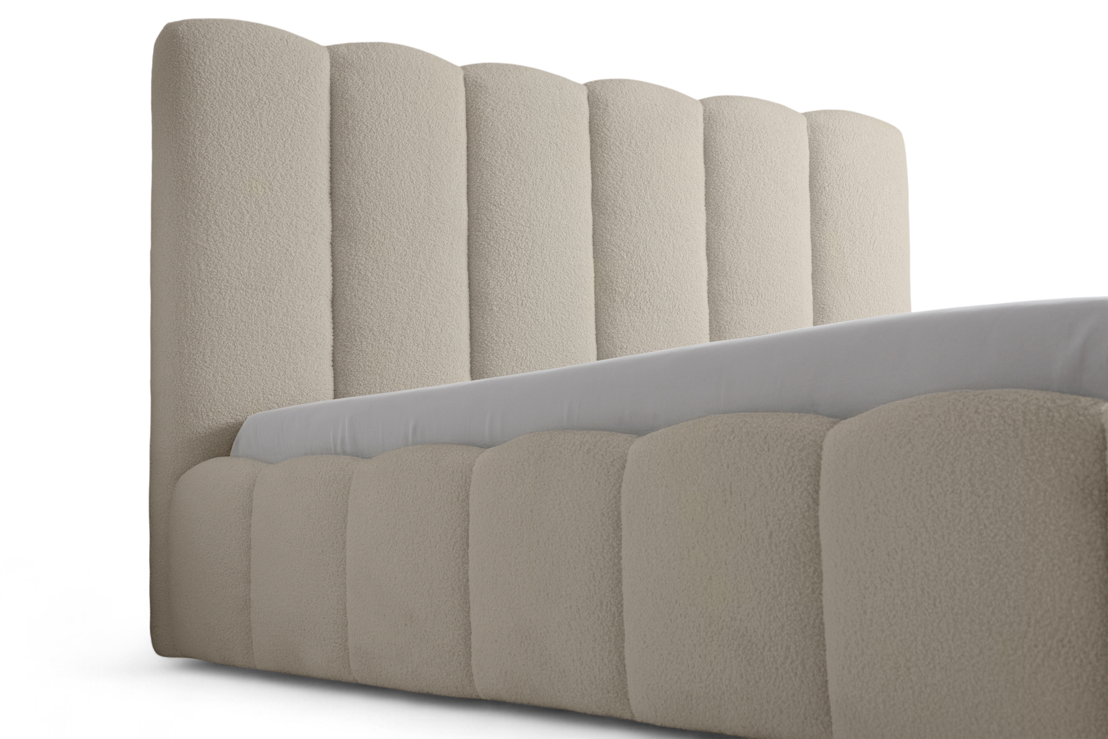 Čalouněná postel Aura 160x200 s úložným prostorem - béžová buklé Quelle 05 Postel čalouněné Aura 160x200 s úložným prostorem- béžová bukla Quelle 05