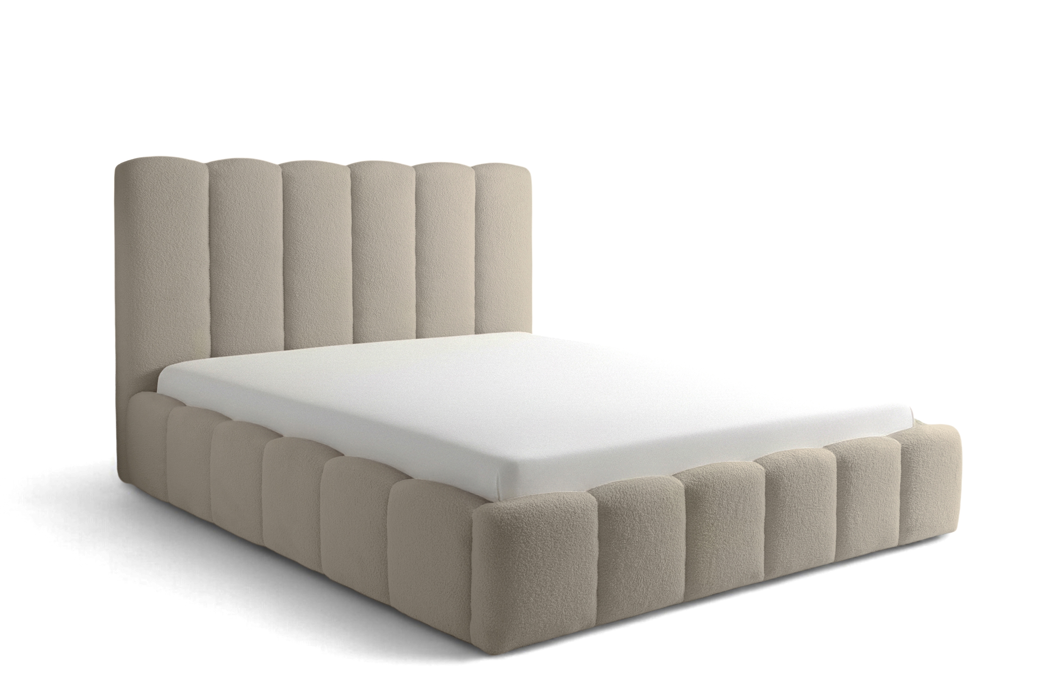 Čalouněná postel Aura 160x200 s úložným prostorem - béžová buklé Quelle 05 Postel čalouněné Aura 160x200 s úložným prostorem- béžová bukla Quelle 05