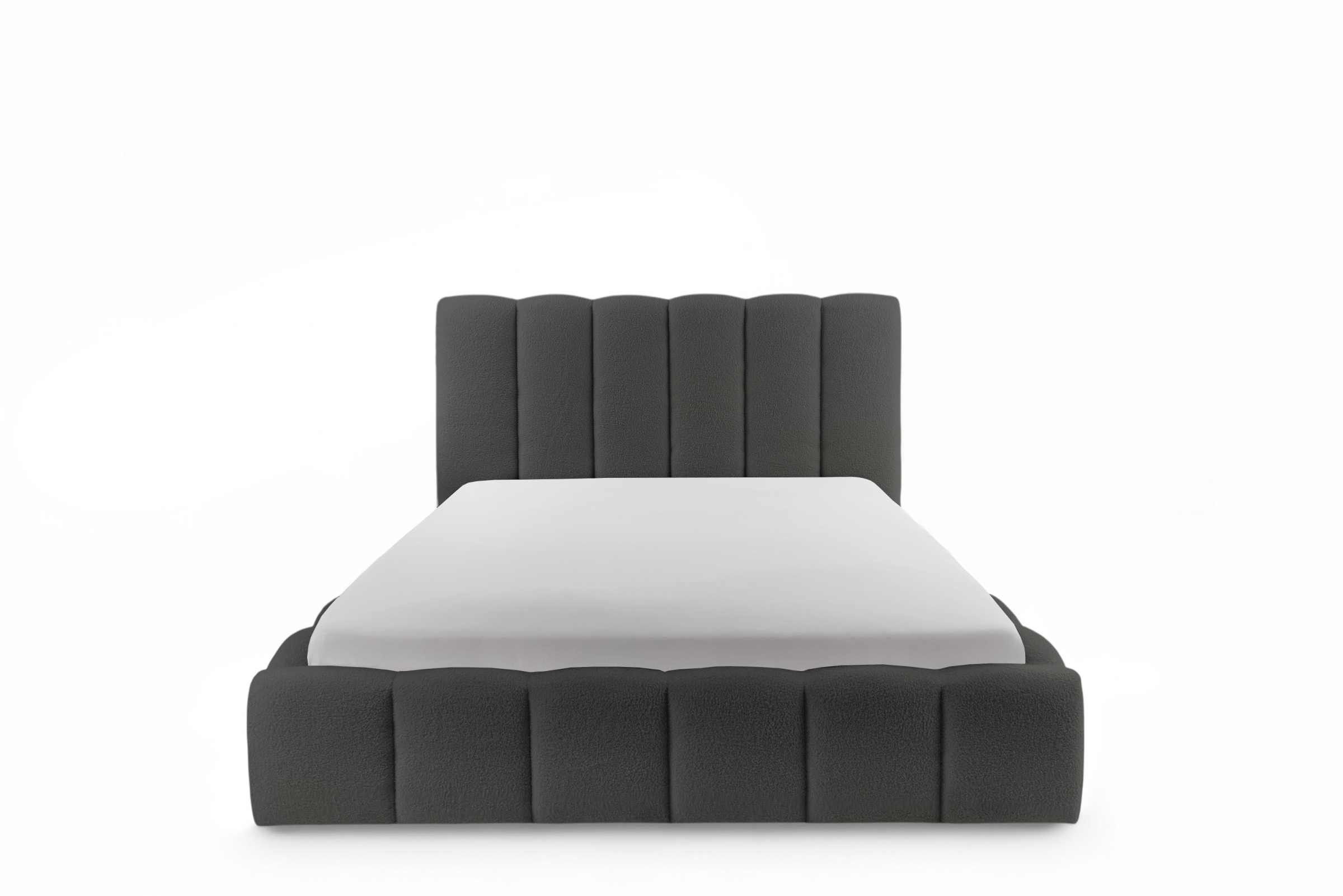 Čalouněná postel Aura 160x200 s úložným prostorem - tmavě šedá buklé Quelle 92 Postel čalouněné Aura 160x200 s úložným prostorem- ciemno šedá bukla Quelle 92