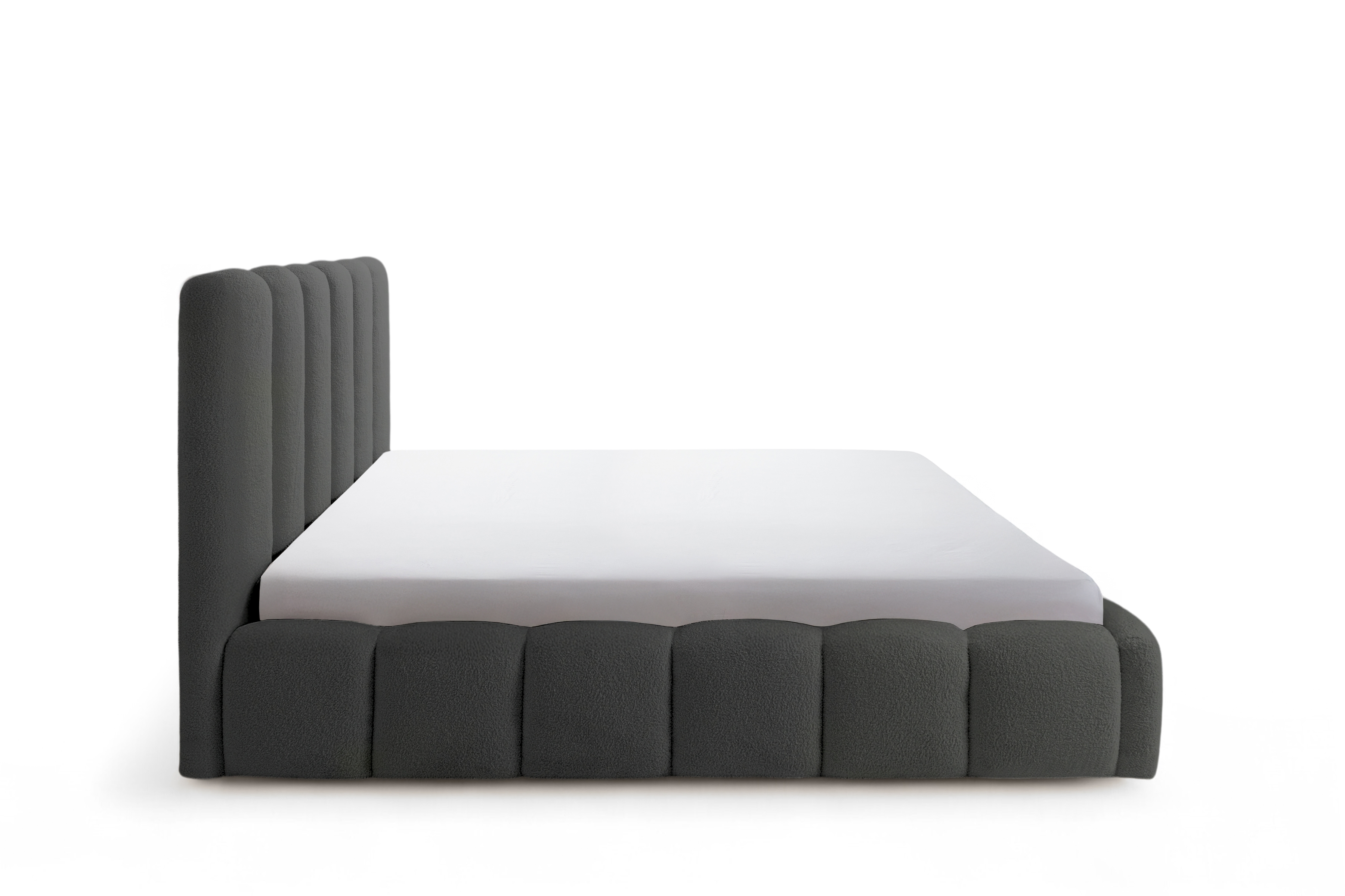 Čalouněná postel Aura 160x200 s úložným prostorem - tmavě šedá buklé Quelle 92 Postel čalouněné Aura 160x200 s úložným prostorem- ciemno šedá bukla Quelle 92