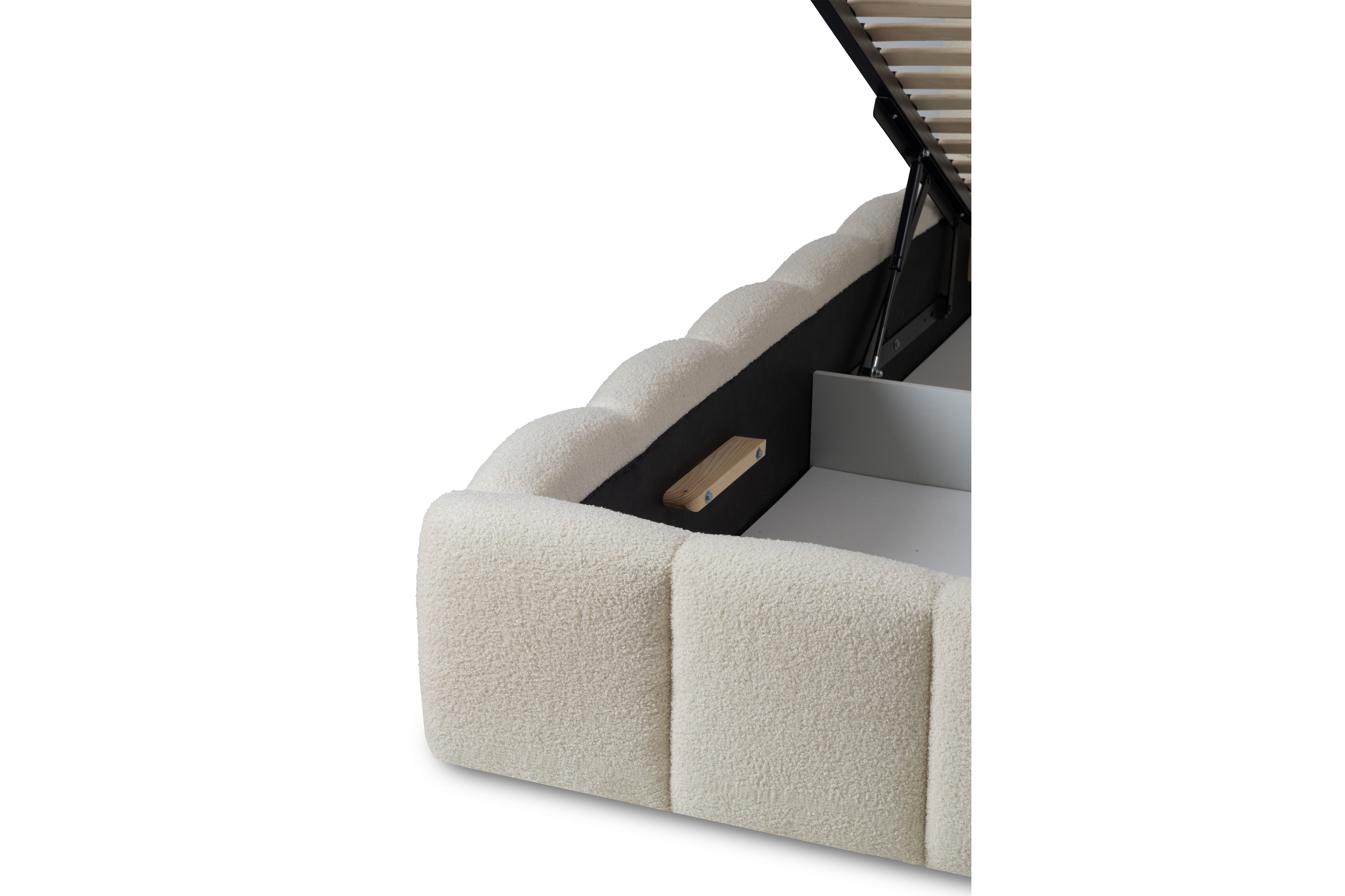 Čalouněná postel Aura 160x200 s úložným prostorem - světlý béž buklé Quelle 02 Postel čalouněné Aura 160x200 s úložným prostorem- světlý béžová bukla Quelle 02