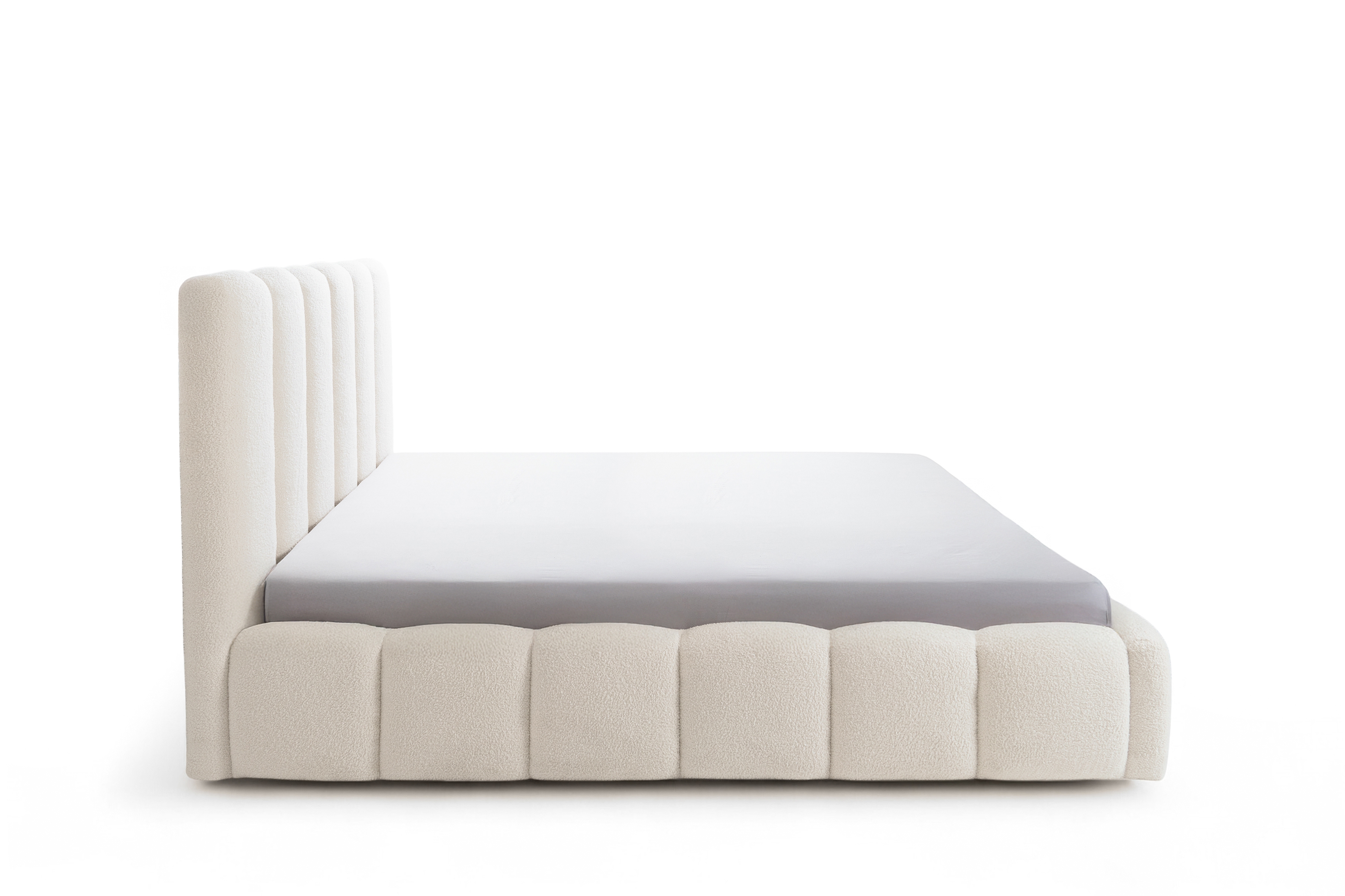 Čalouněná postel Aura 160x200 s úložným prostorem - světlý béž buklé Quelle 02 Postel čalouněné Aura 160x200 s úložným prostorem- světlý béžová bukla Quelle 02