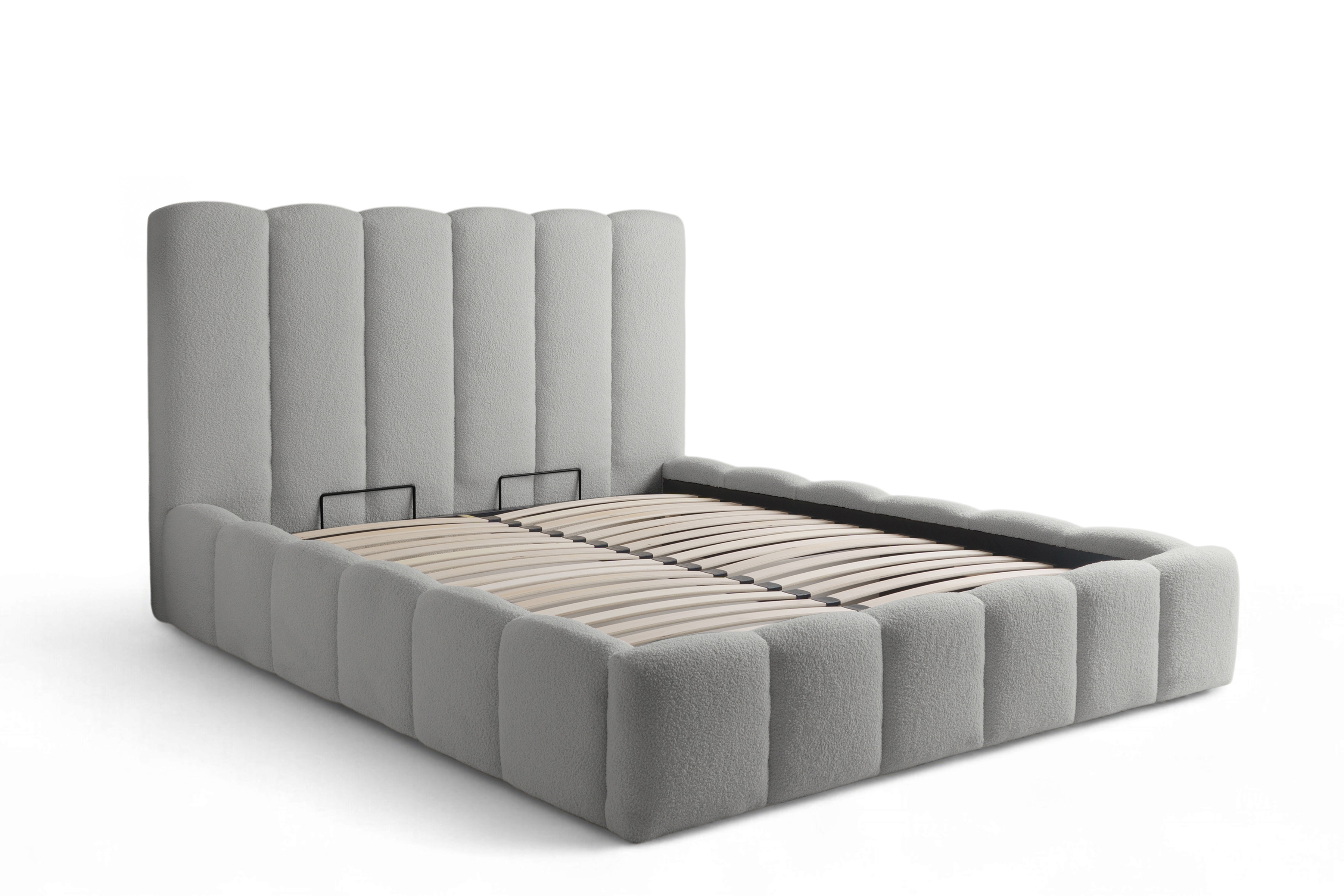 Čalouněná postel Aura 160x200 s úložným prostorem - šedá buklé Quelle 83 Postel čalouněné Aura 160x200 s úložným prostorem- šedá bukla Quelle 83