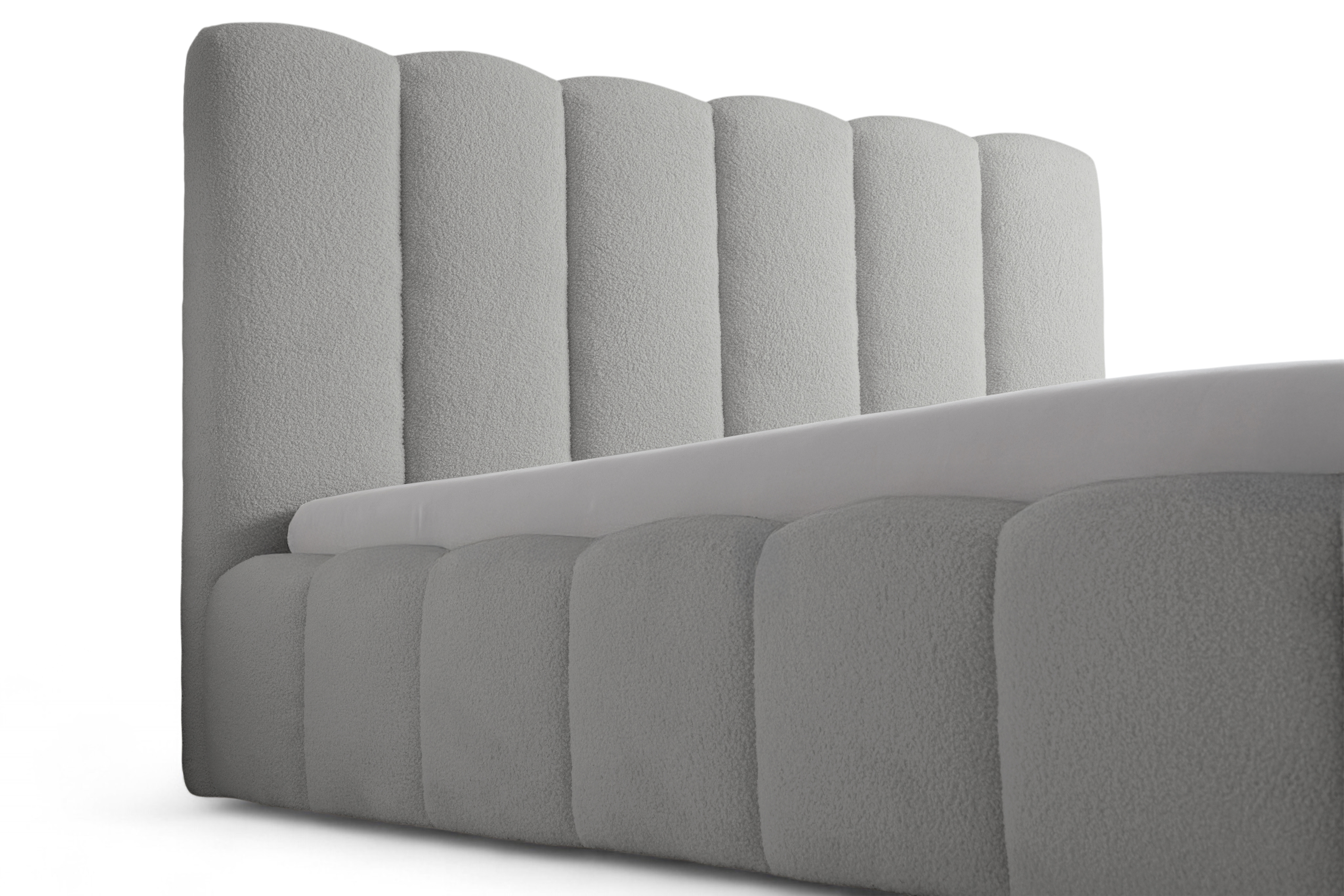 Čalouněná postel Aura 160x200 s úložným prostorem - šedá buklé Quelle 83 Postel čalouněné Aura 160x200 s úložným prostorem- šedá bukla Quelle 83