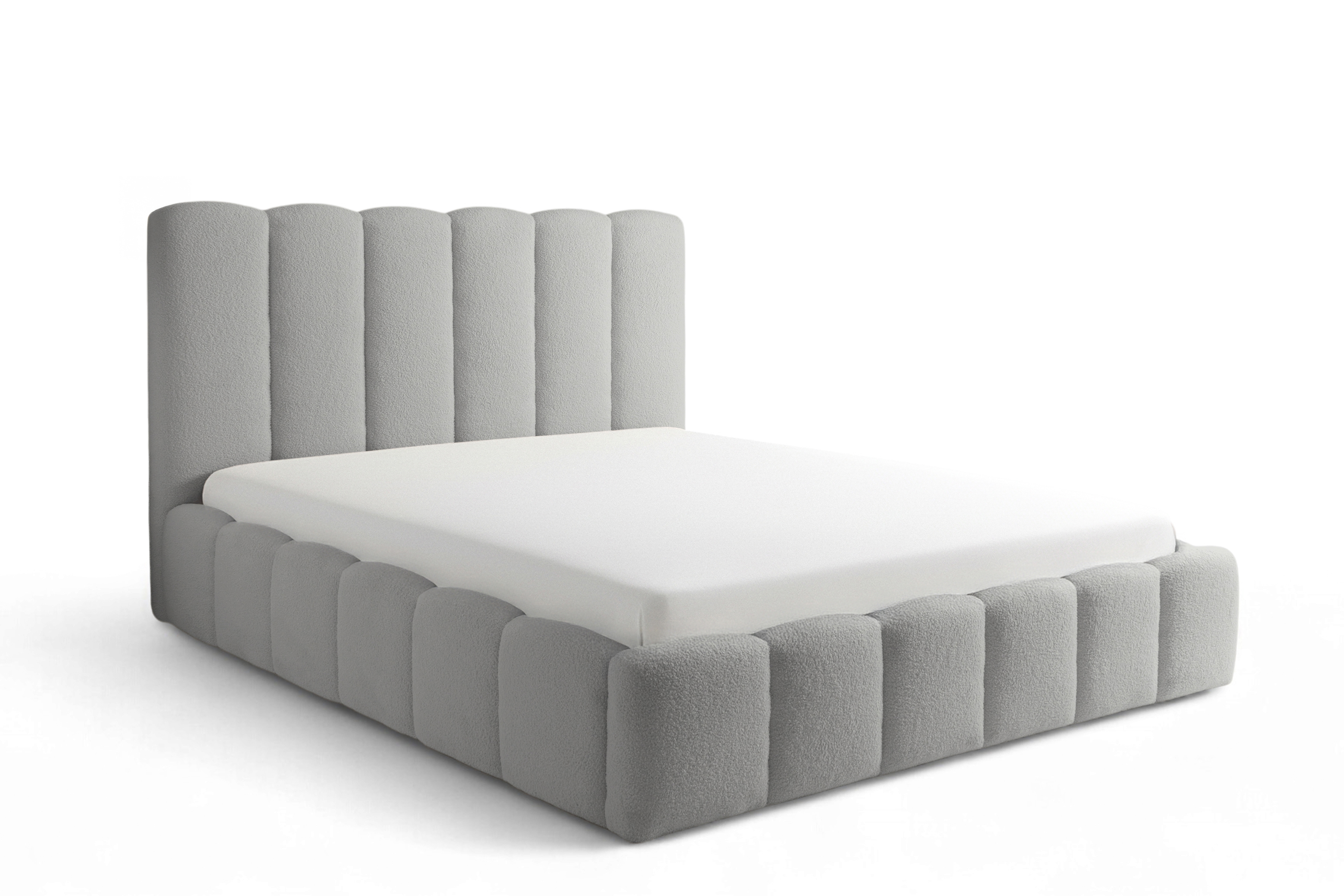 Čalouněná postel Aura 160x200 s úložným prostorem - šedá buklé Quelle 83 Postel čalouněné Aura 160x200 s úložným prostorem- šedá bukla Quelle 83