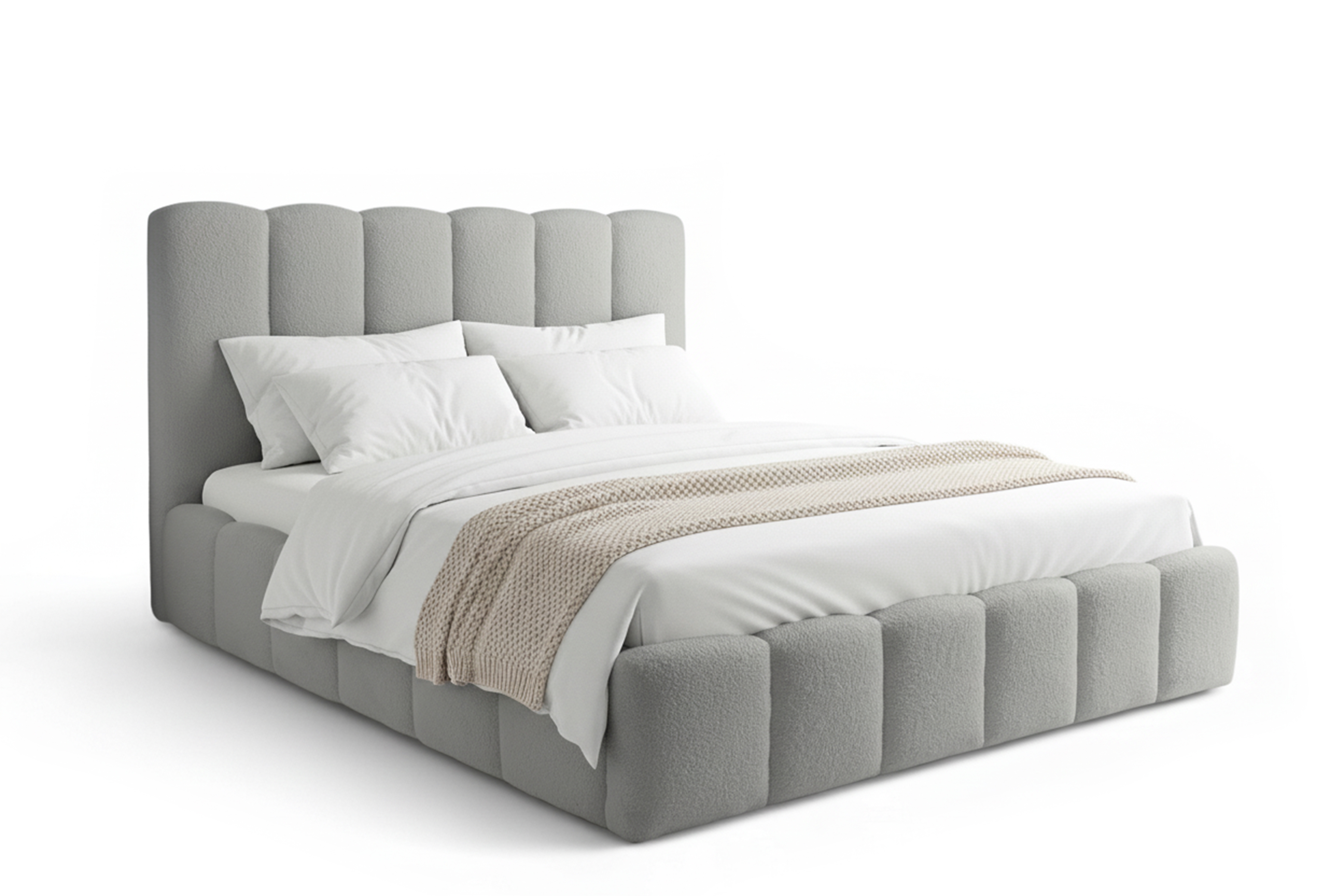 Čalouněná postel Aura 160x200 s úložným prostorem - šedá buklé Quelle 83 Postel čalouněné Aura 160x200 s úložným prostorem- šedá bukla Quelle 83