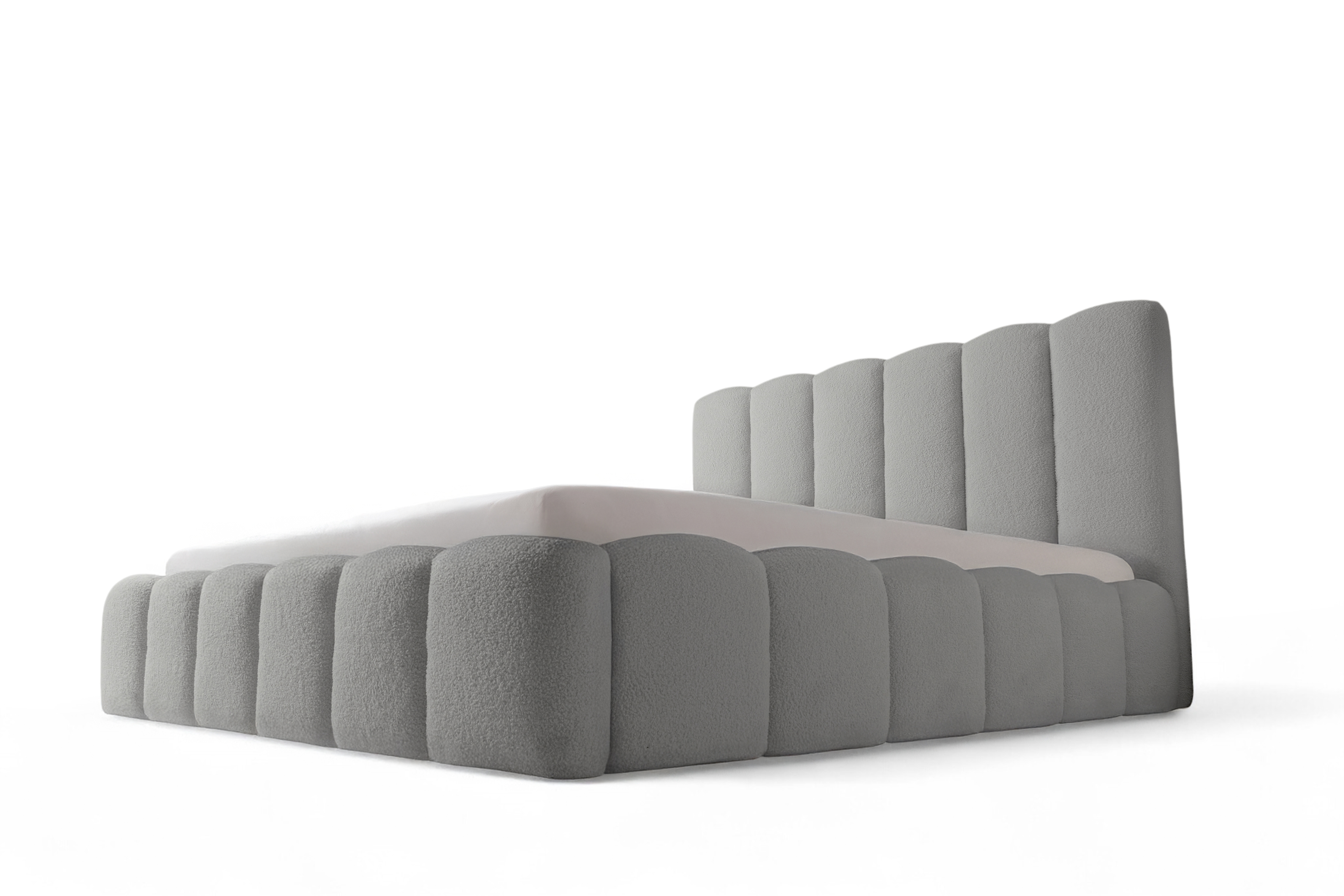 Čalouněná postel Aura 180x200 s úložným prostorem - šedá buklé Quelle 83 Postel čalouněné Aura 180x200 s úložným prostorem- šedá bukla Quelle 83 