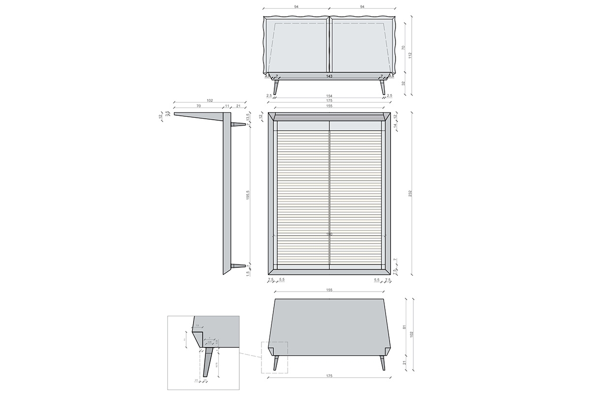 Manželská posteľ Forli 160x200 s roštom Posteľ čalúnená Forli 160x200 s roštom - Rozmery dla modelu 160x200