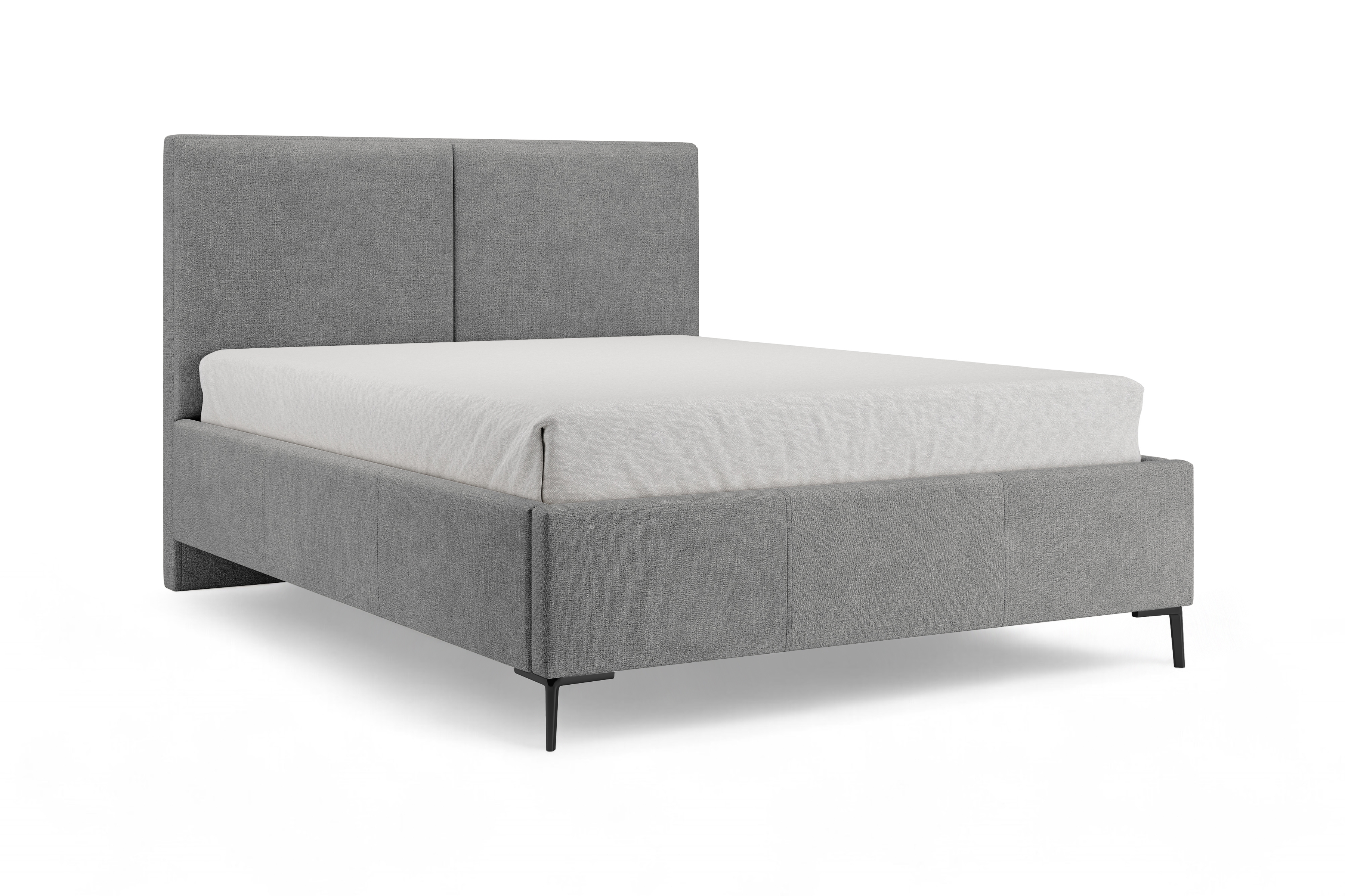 Čalouněná postel Lektis 160x200 - šedá látka Maya 18 / černé kovové nohy Postel čalouněné Lektis 160x200 - šedá potahová látka snadno čistitelný Maya 18 / Nohy kovové černá 