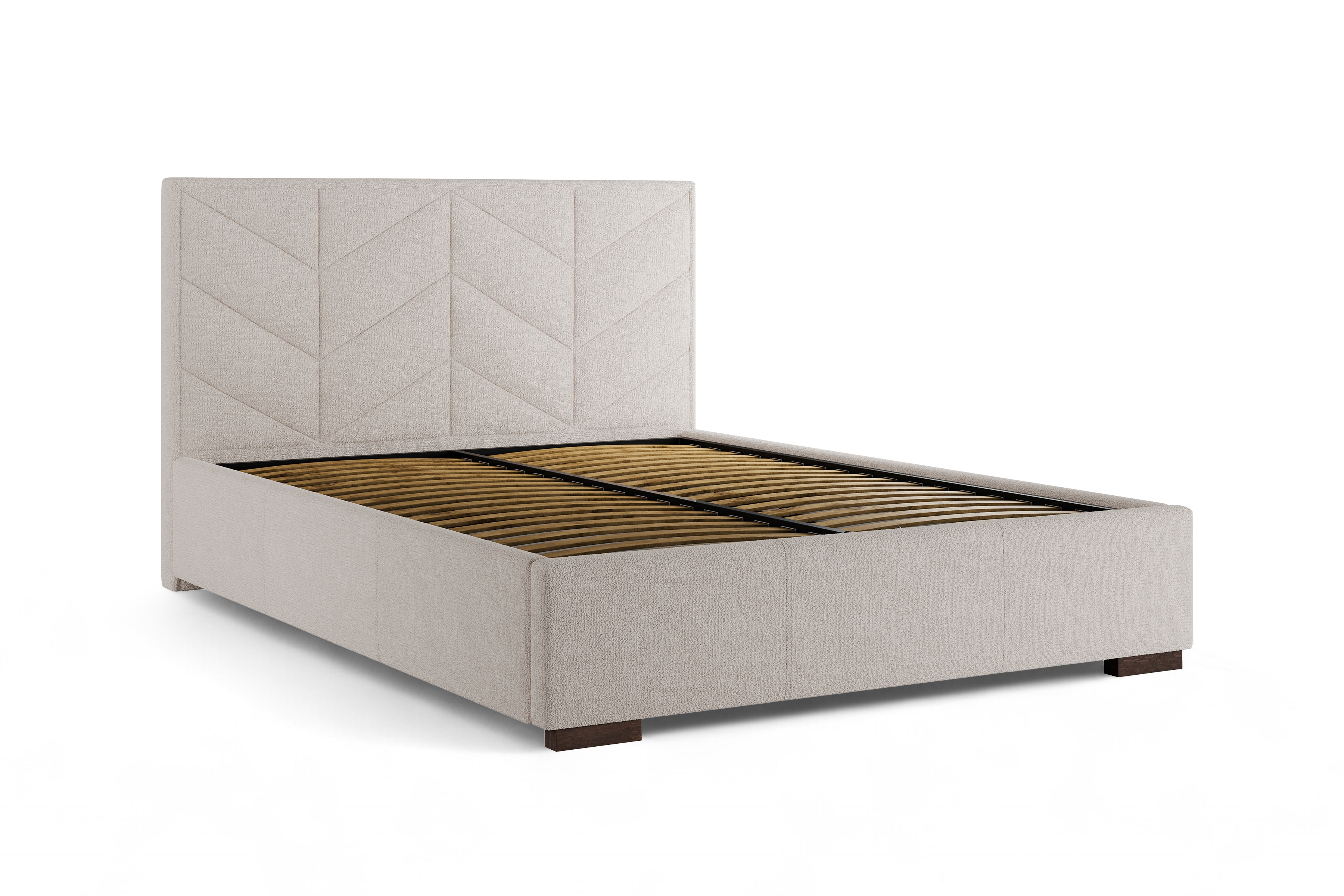 Posteľ čalouněné Lindi 160x200 - béžový šenil Perfect Harmony 02 / nožičky Venge Posteľ čalouněné Lindi 160x200 - béžový šenil Perfect Harmony 02 / nožičky Venge