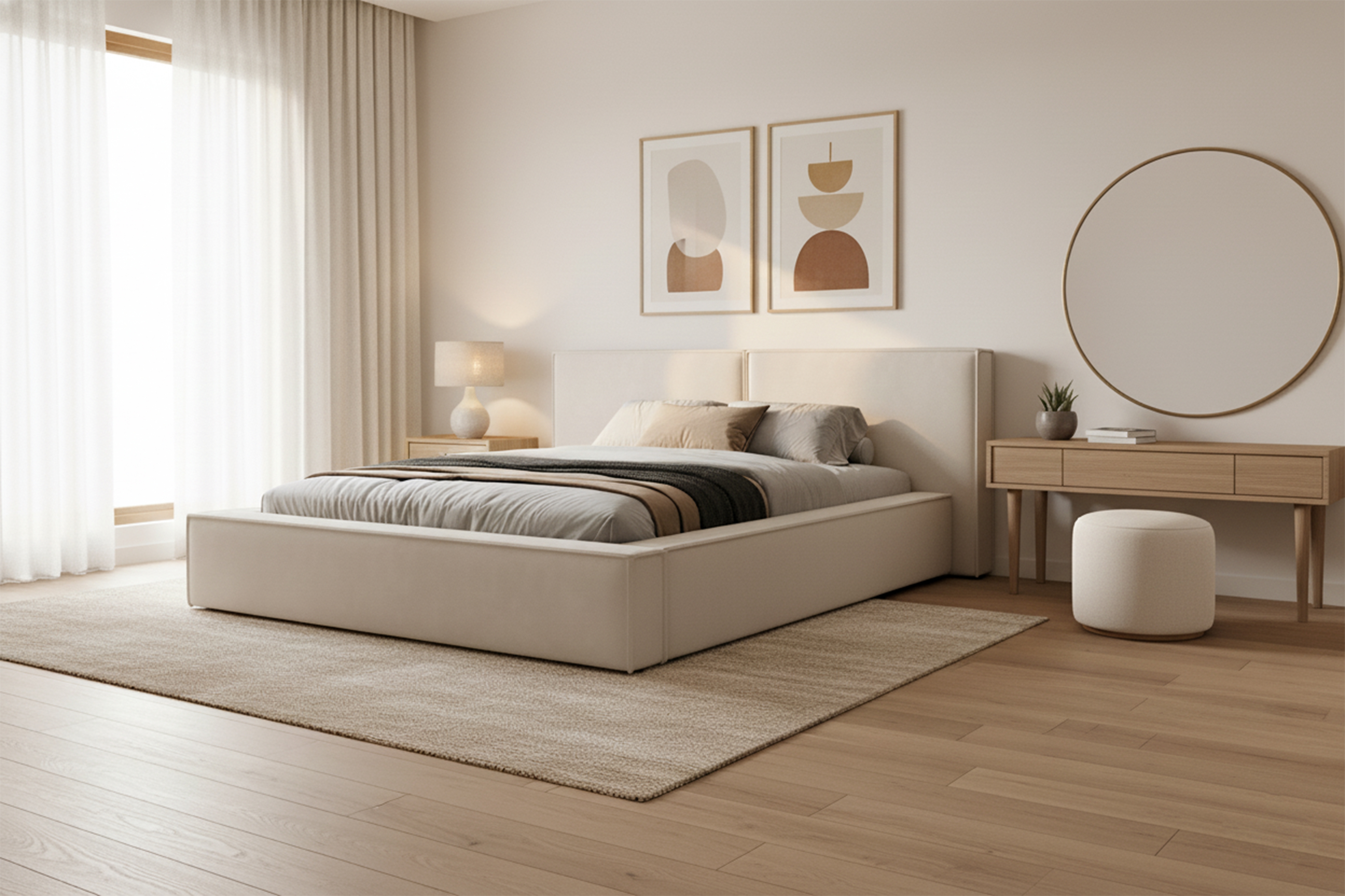 Čalouněná postel Molino 180x200 s úložným prostorem - světlý béž samet Castel 03 Postel čalouněné Molino 180x200 s úložným prostorem- jasnobezowy samet Castel 03 