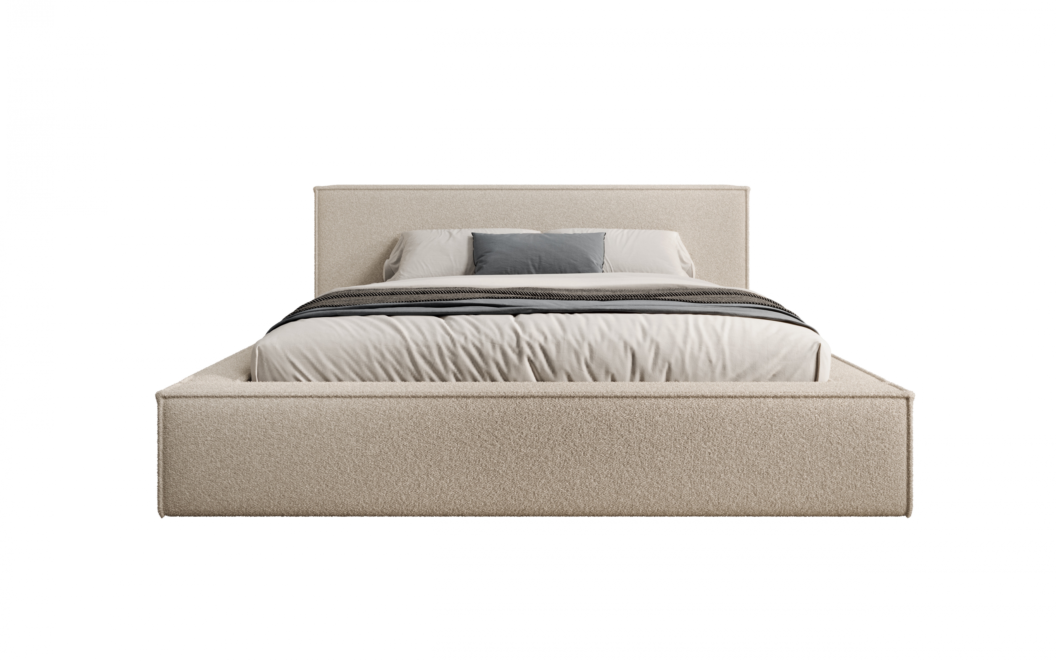 Posteľ čalúnená Nirello 160x200 S vnútorným úložným priestorom- svetlý Béžová bukla Quelle 02  Posteľ čalúnená Nirello 160x200 S vnútorným úložným priestorom- svetlý Béžová bukla Quelle 02 