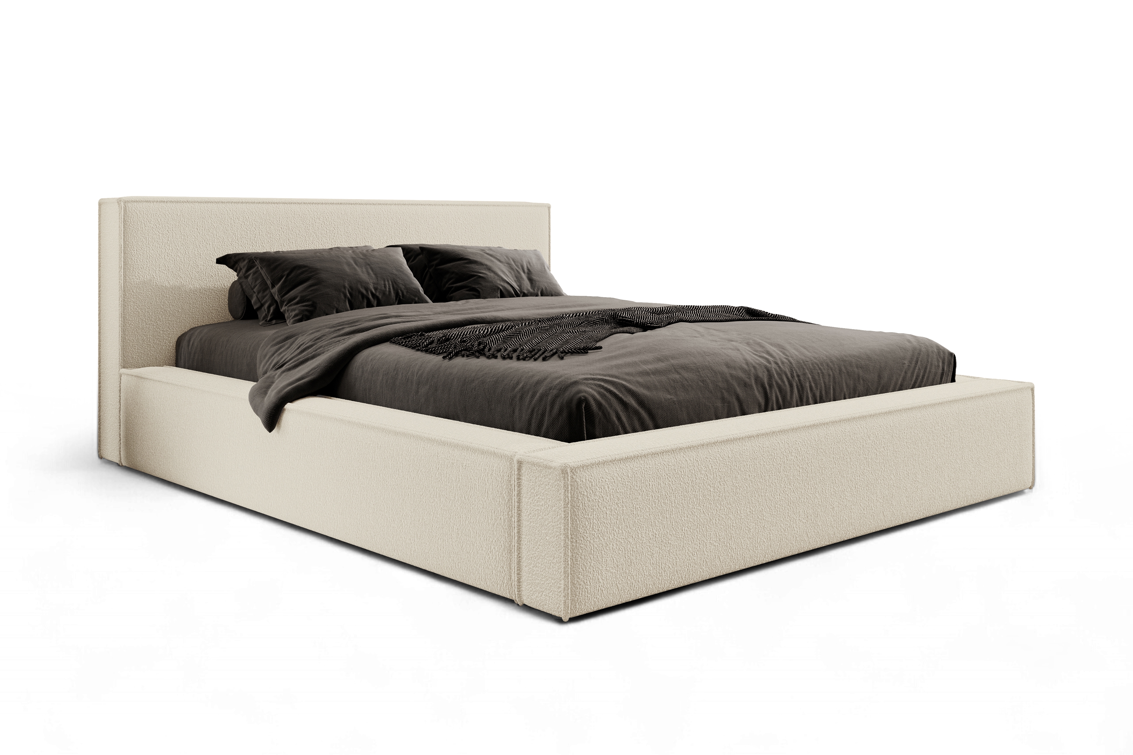 Postel čalouněné Nirello 160x200 s úložným prostorem- světlý béžová bukla Quelle 02  Postel čalouněné Nirello 160x200 s úložným prostorem- světlý béžová bukla Quelle 02 