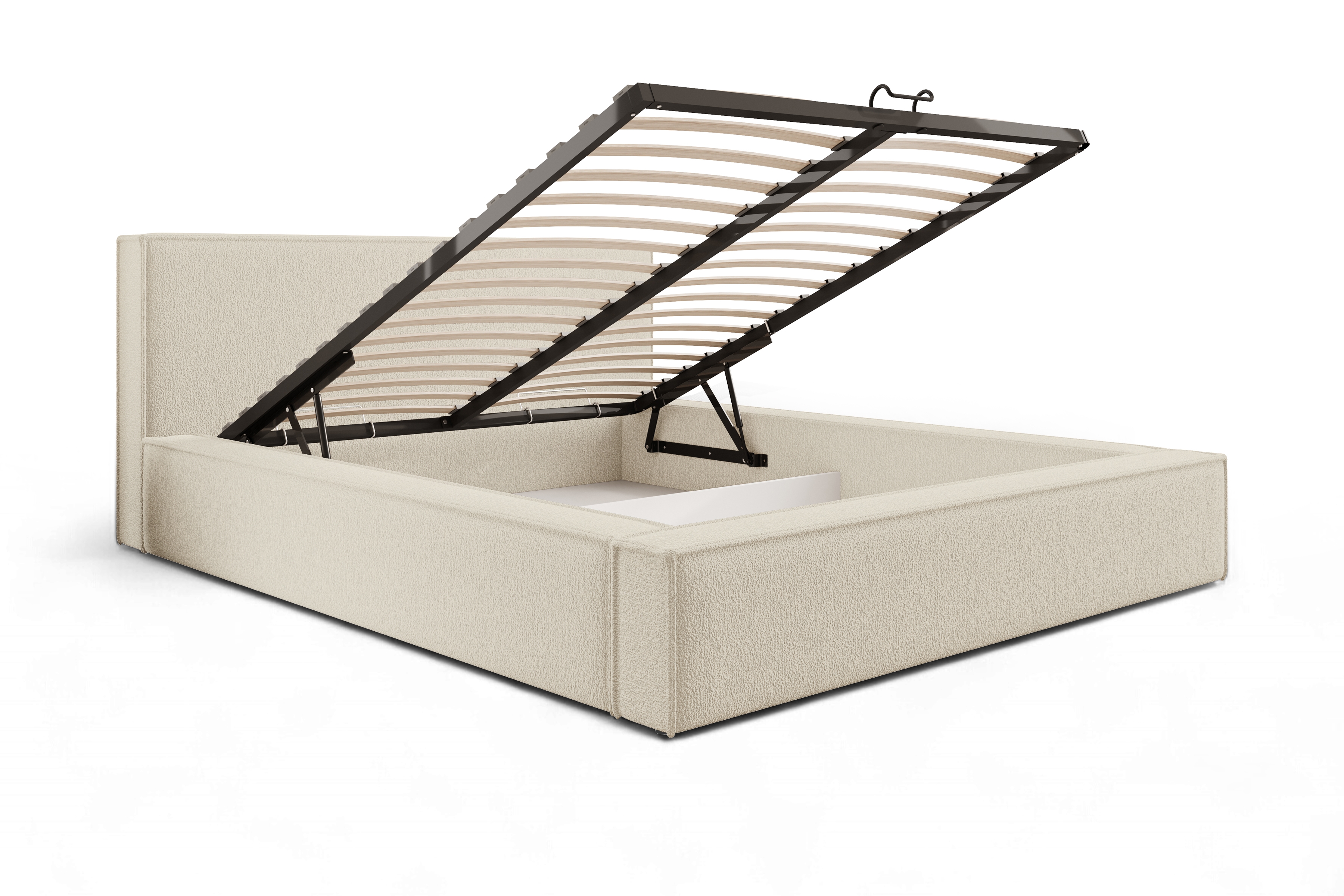 Postel čalouněné Nirello 160x200 s úložným prostorem- světlý béžová bukla Quelle 02  Postel čalouněné Nirello 160x200 s úložným prostorem- světlý béžová bukla Quelle 02 