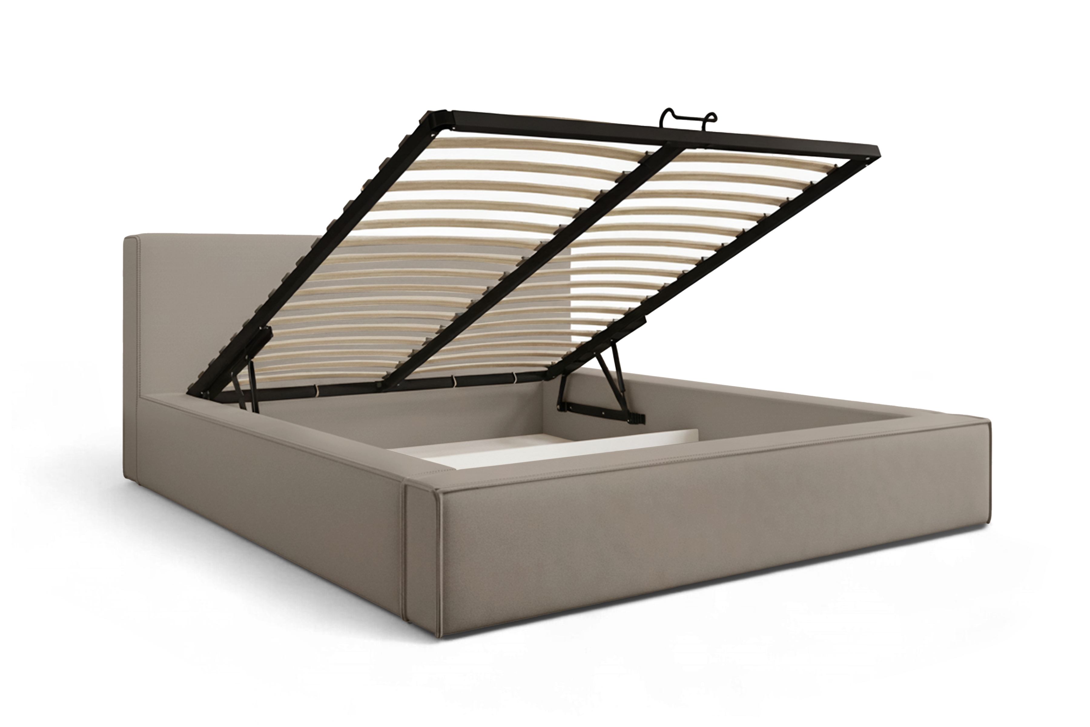 Čalouněná postel Nirello 180x200 s úložným prostorem - béžový samet Castel 15 Postel čalouněné Nirello 180x200 s úložným prostorem- béžová samet Castel 15