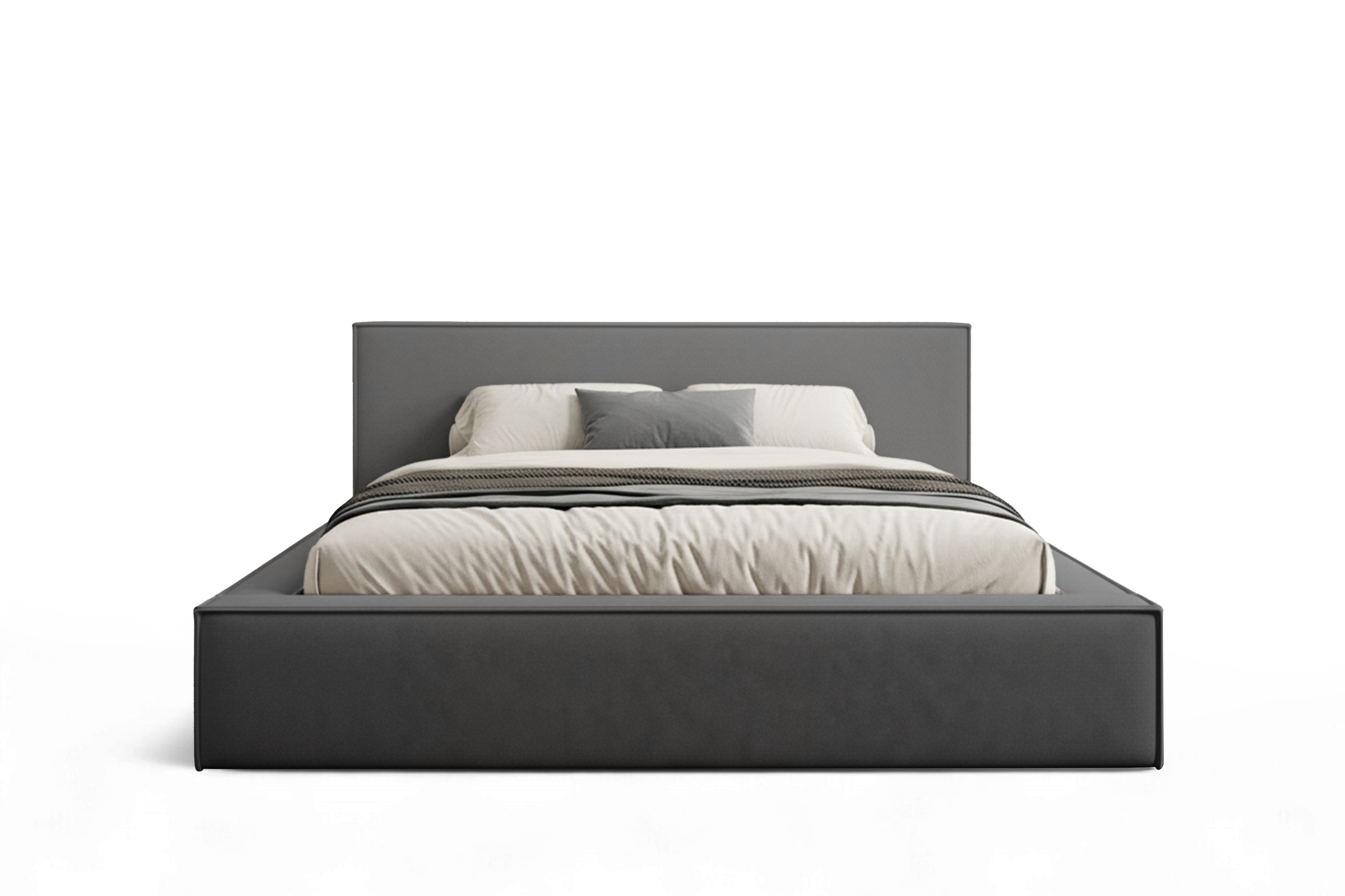 Čalouněná postel Nirello 180x200 s úložným prostorem - tmavě šedý samet Castel 93 Postel čalouněné Nirello 180x200 s úložným prostorem- tmavě šedá samet Castel 93