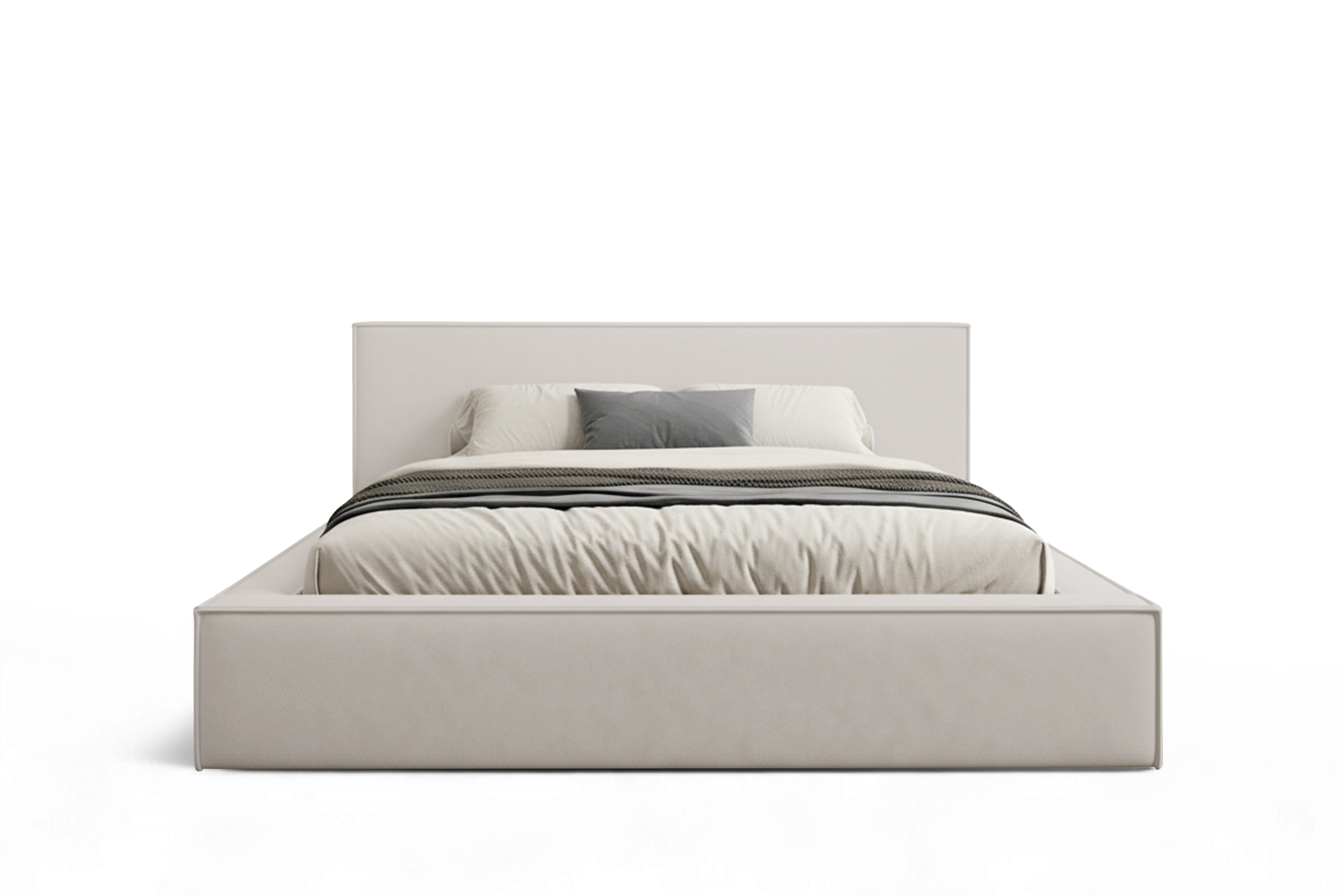 Čalouněná postel Nirello 180x200 s úložným prostorem - světle béžový samet Castel 03 Postel čalouněné Nirello 180x200 s úložným prostorem- světlý béžová samet Castel 03