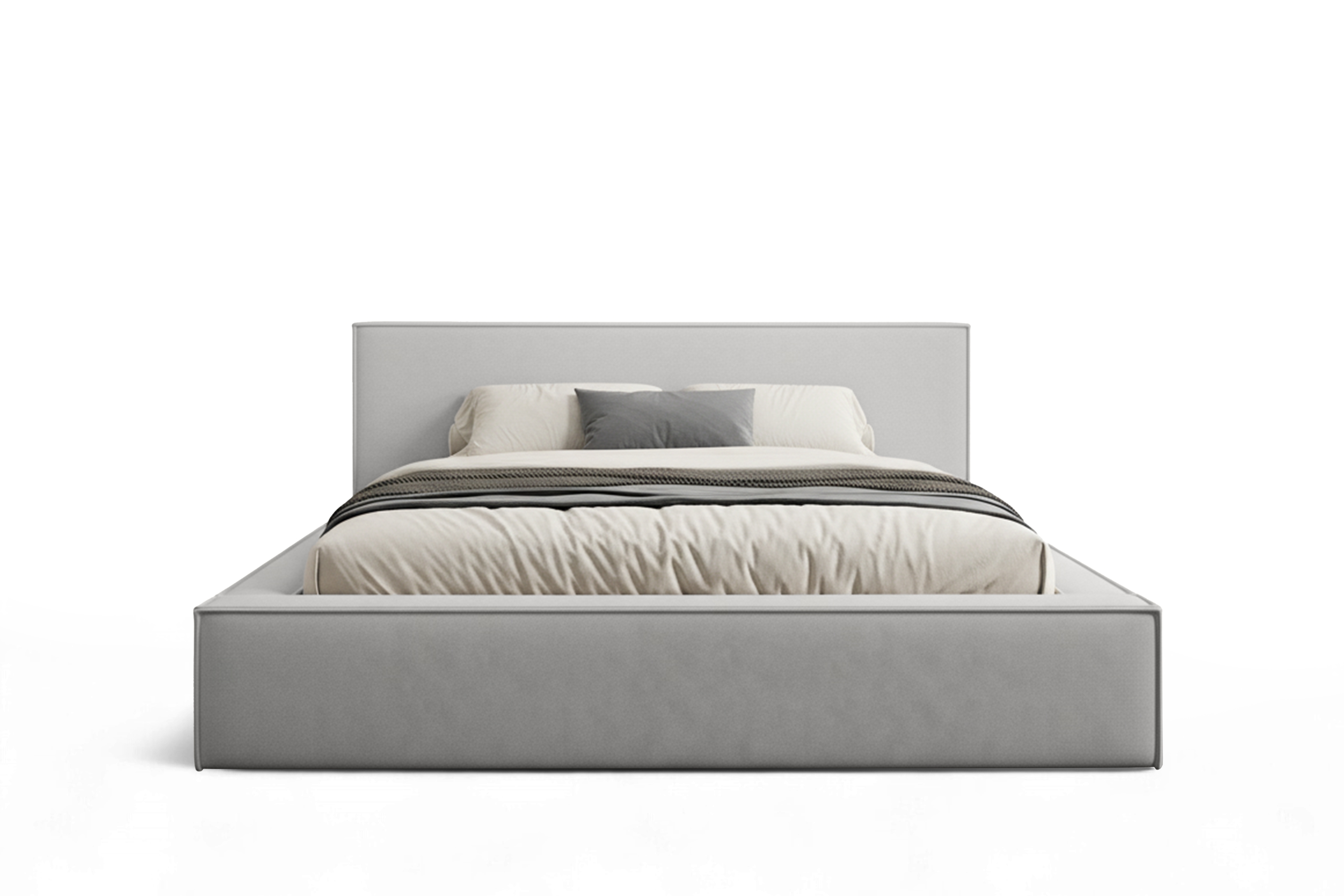 Čalouněná postel Nirello 180x200 s úložným prostorem - šedý samet Castel 80 Postel čalouněné Nirello 180x200 s úložným prostorem- šedá samet Castel 80