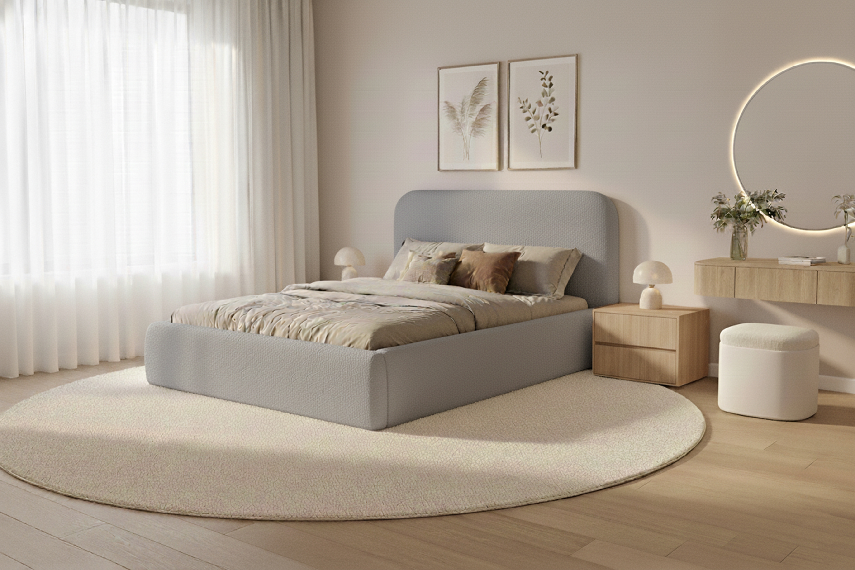 Čalúnená posteľ Rasel 160x200 s úložným priestorom - sivá buklé Quelle 83 Posteľ čalúnená Rasel 160x200 S vnútorným úložným priestorom- šedá bukla Quelle 83