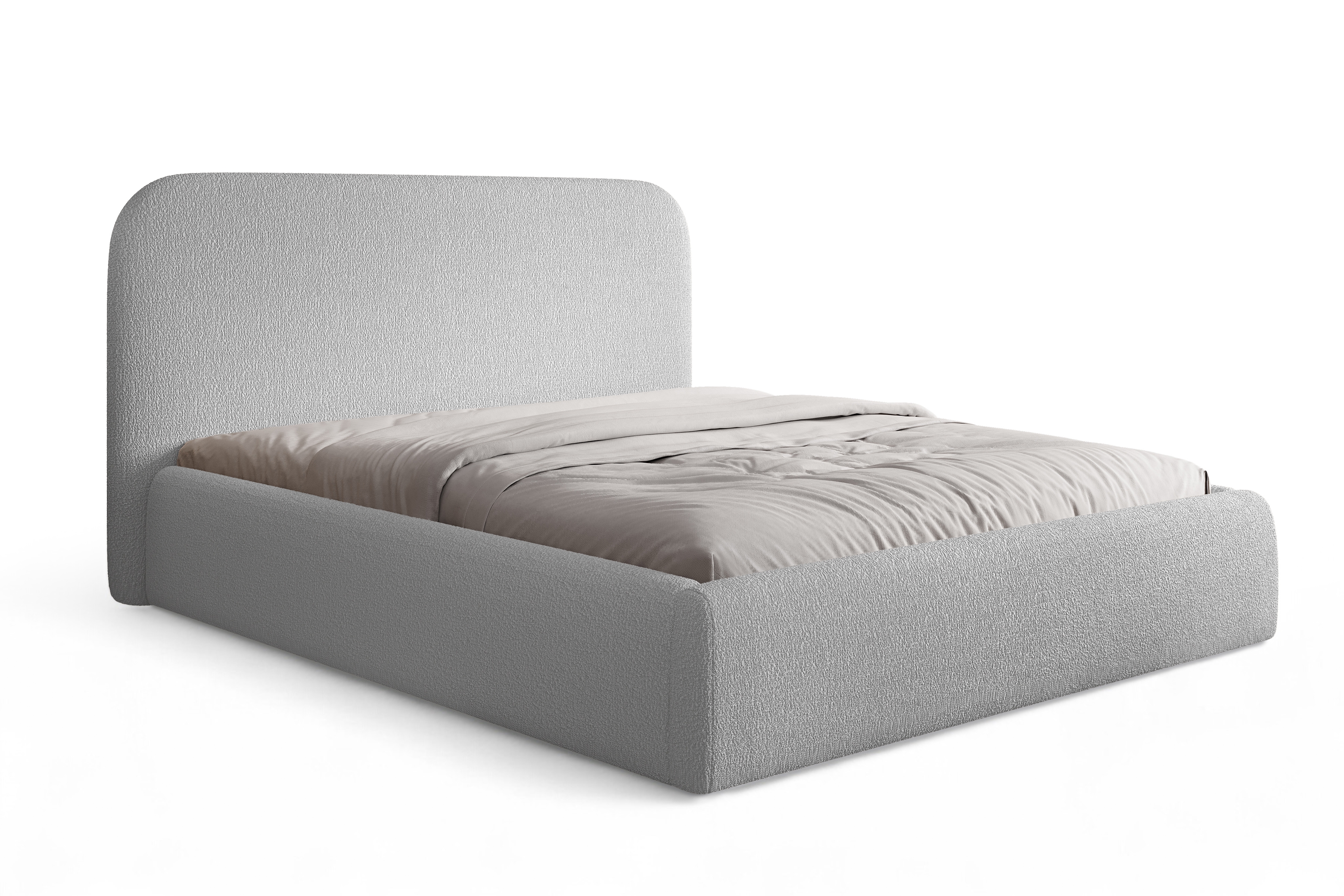 Čalúnená posteľ Rasel 160x200 s úložným priestorom - sivá buklé Quelle 83 Posteľ čalúnená Rasel 160x200 S vnútorným úložným priestorom- šedá bukla Quelle 83